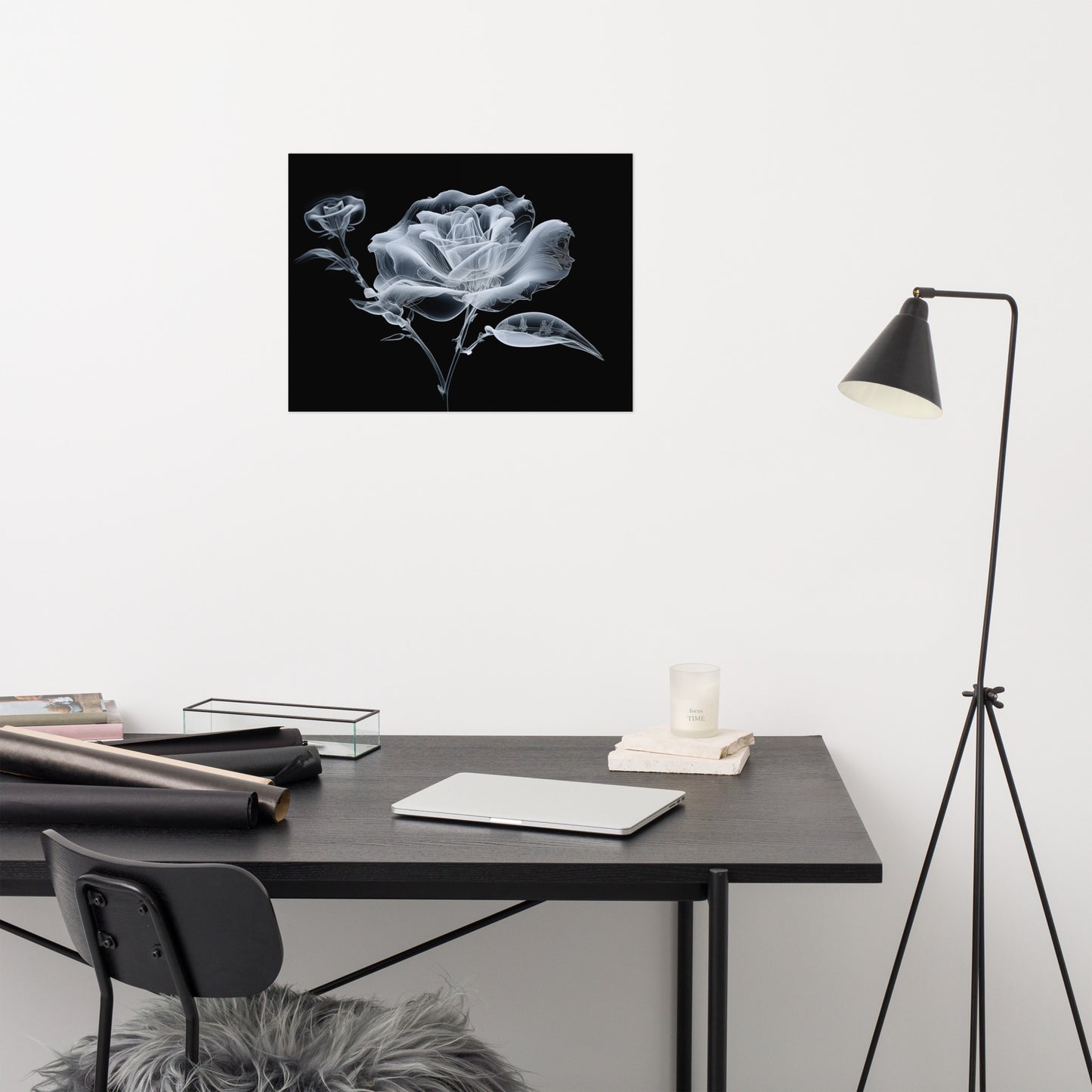 Translucent Rose X-Ray Effect - Digital Artwork Loose Art Print