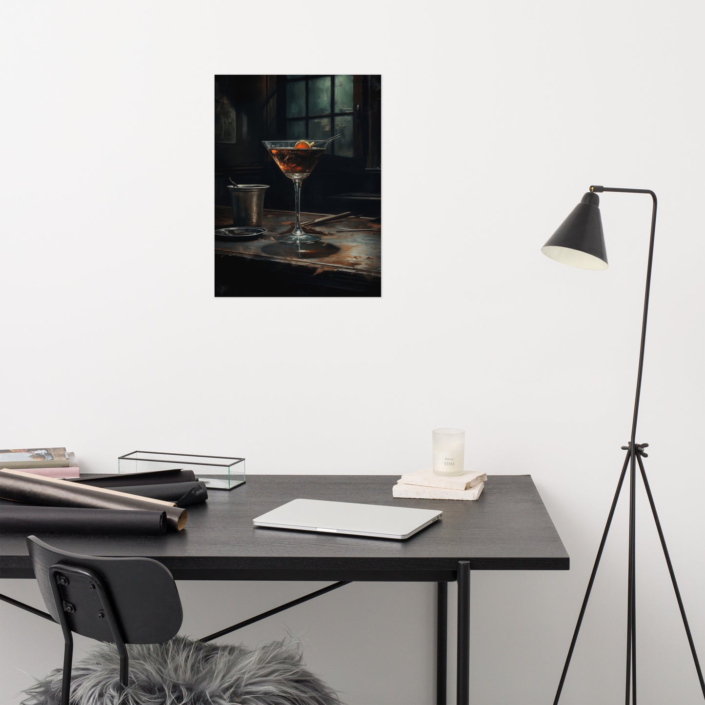 Art for Bars: Darkened Delight Realism Painting Digital Artwork Loose Art Print