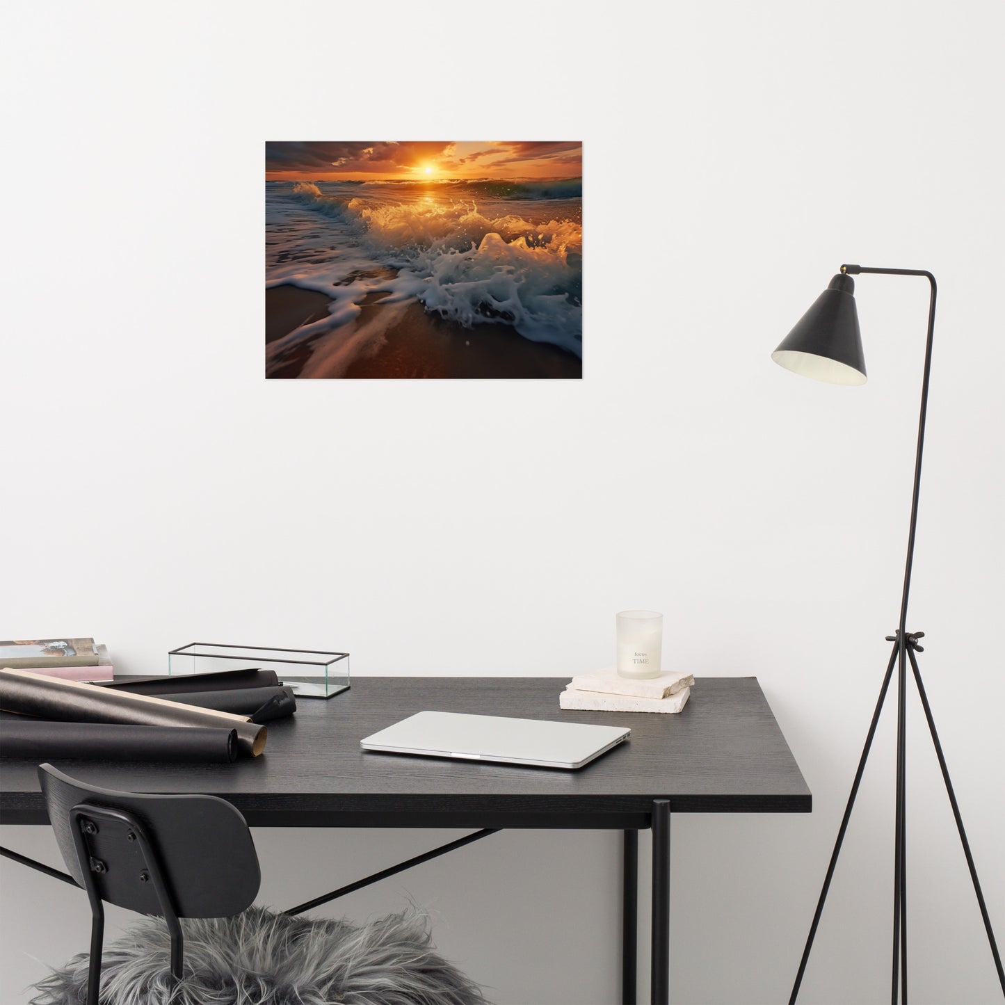 Golden Hour's Glow Realism Painting Digital Artwork Loose Art Print