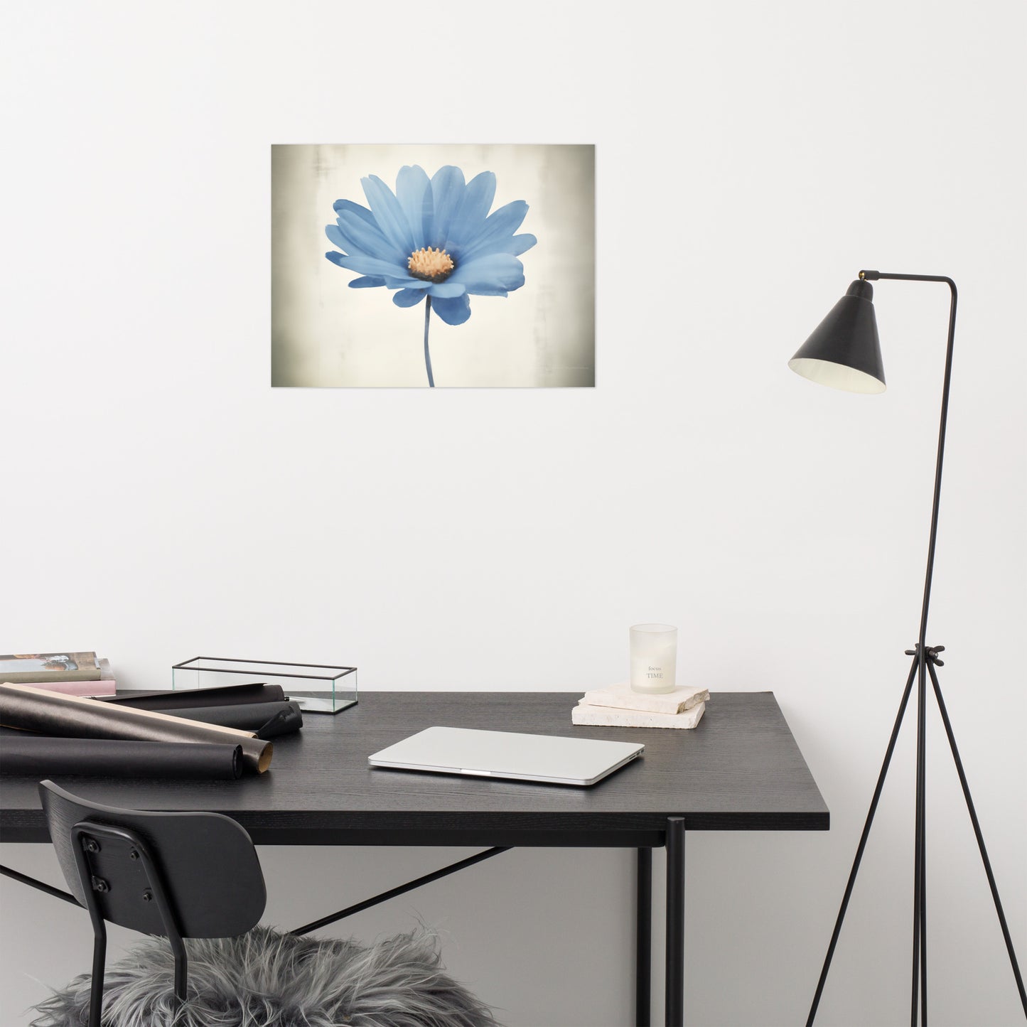 Blue Pastel Perfection Realism Painting Digital Artwork Loose Art Print