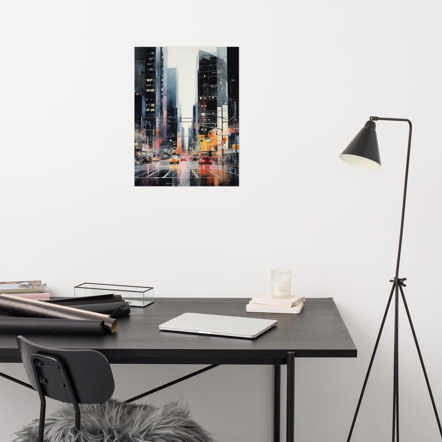 Reflective City Abstract Painting Digital Artwork Loose Art Print