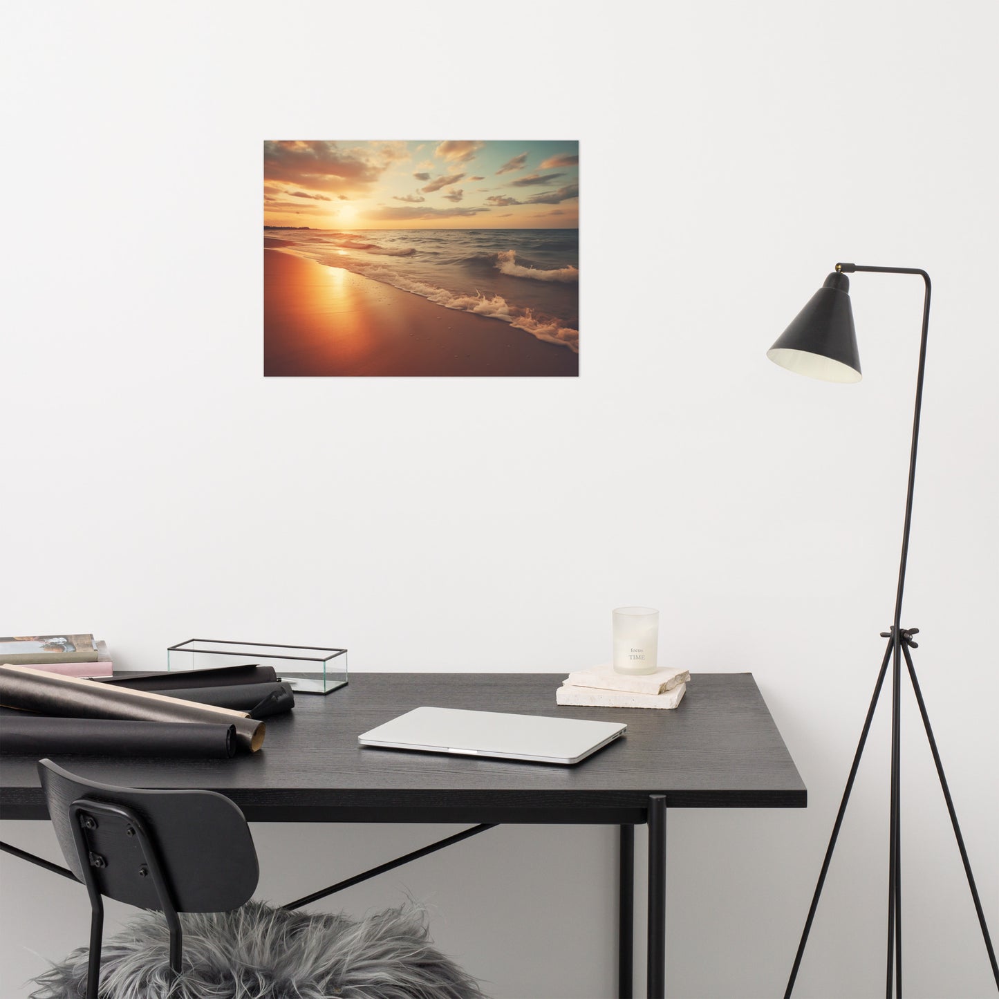 Sunset Sojourn Photorealistic Painting Digital Artwork Loose Art Print