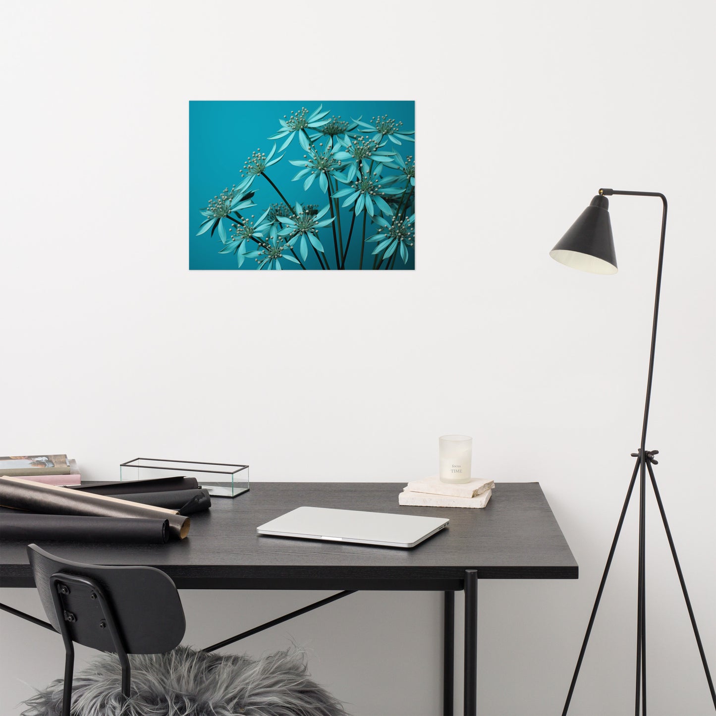 Turquoise Tranquility Realism Painting Digital Artwork Loose Art Print