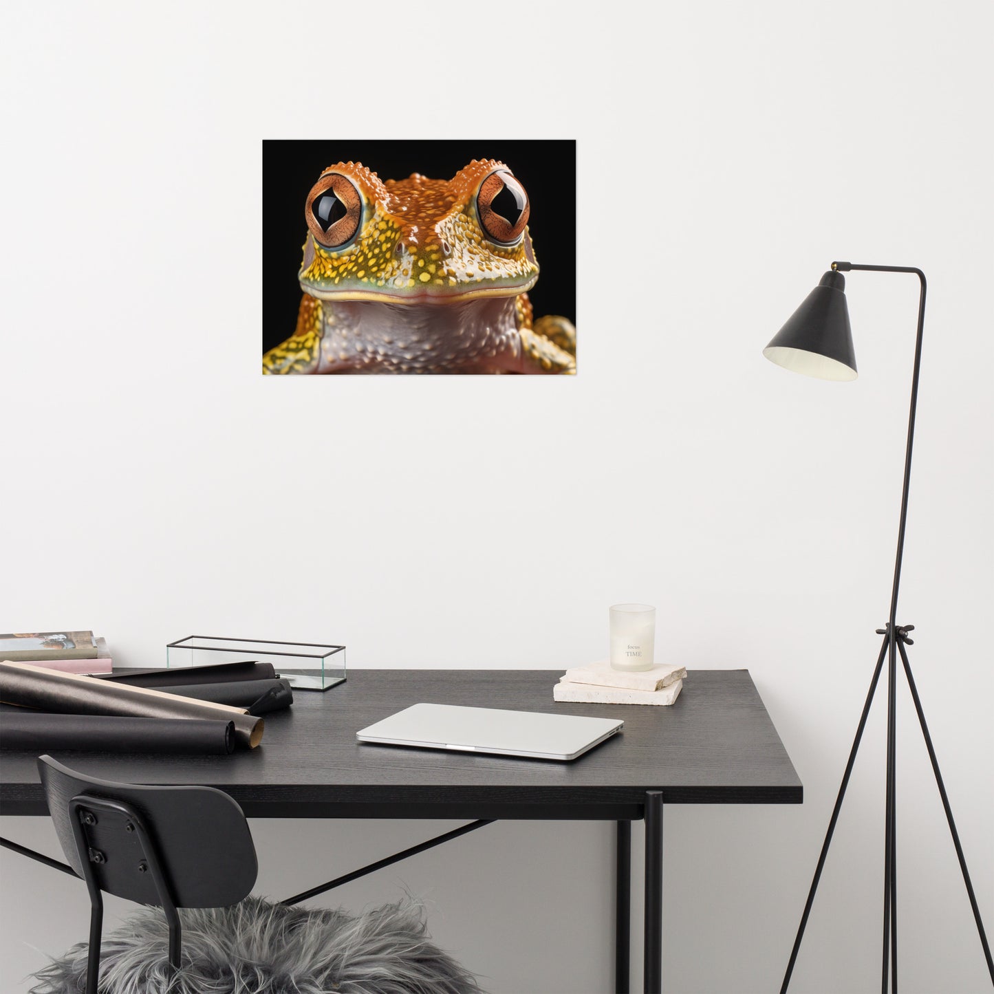 Wall Art For Children's Bedrooms: Curious Critter Hylidae Tree Frog Photorealism - Digital Artwork Loose Art Print