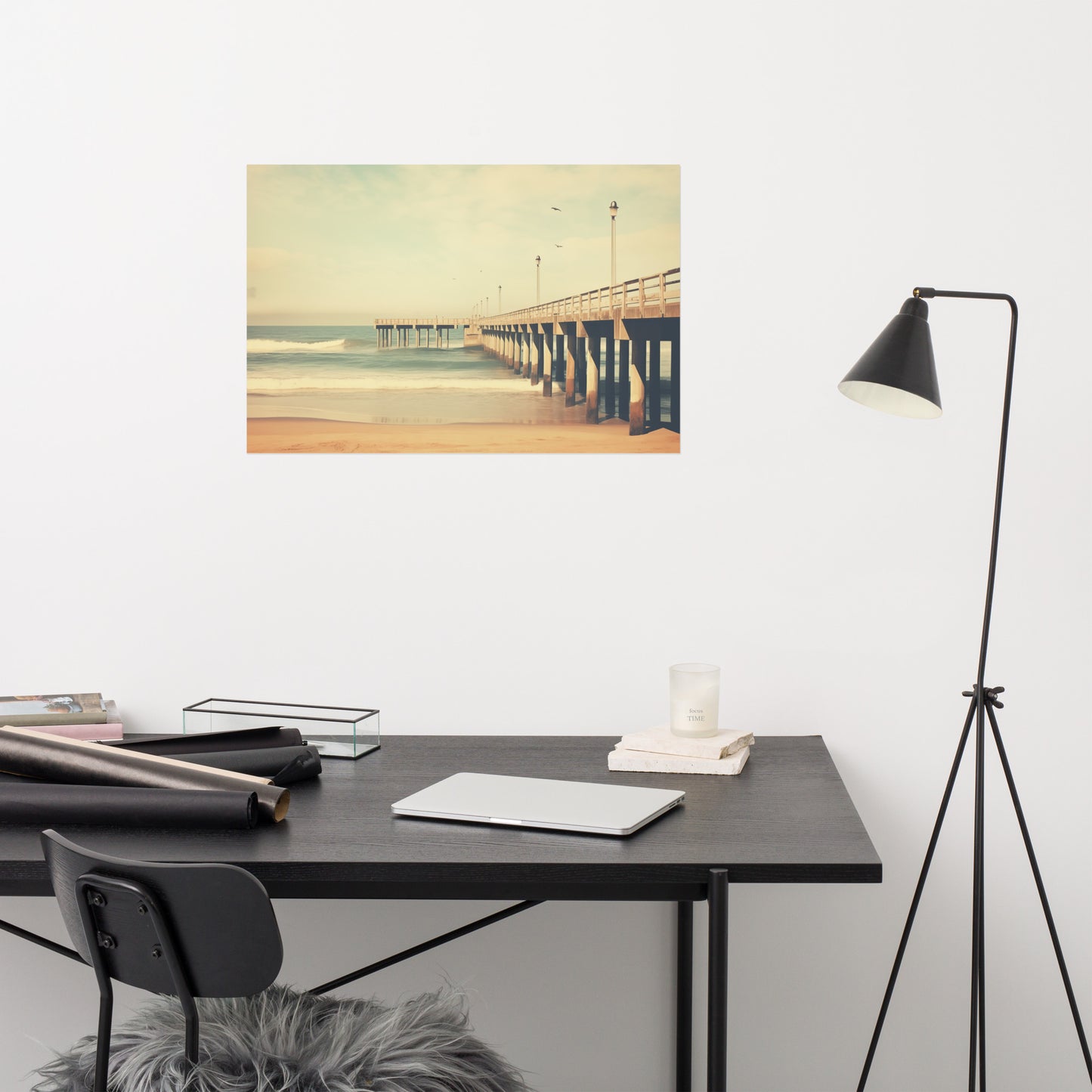 A Blast from the Past Subdued Retro Coastal Photorealism - Digital Artwork Loose Art Print