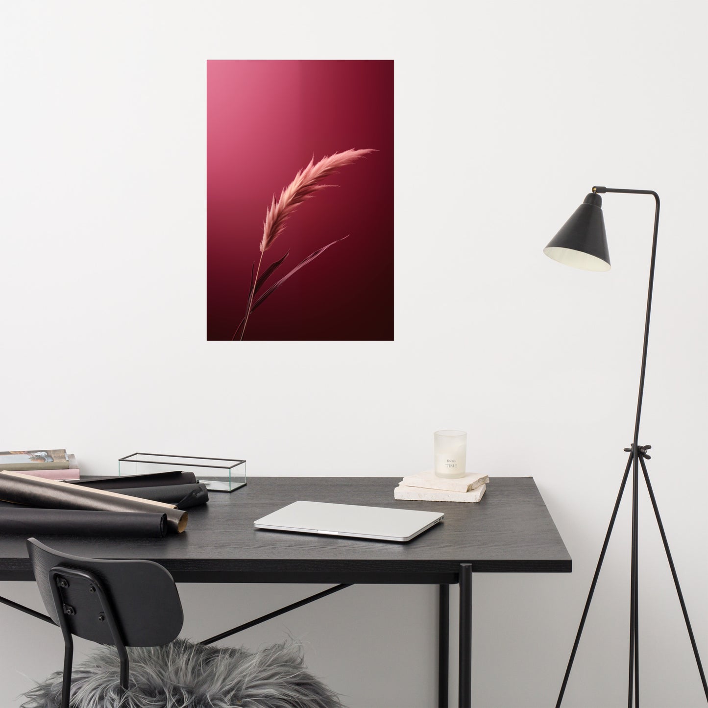 Botanical Art: A Gift from Nature Burgundy Flowers Photorealism - Digital Artwork Loose Art Print