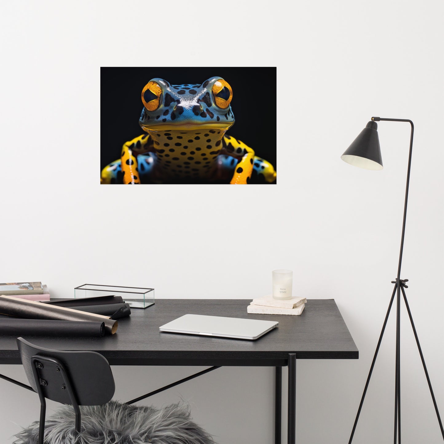 Frog Art: A Glimpse of the Exotic Poison Dart Frog Close-up Photorealism - Digital Artwork Loose Art Print