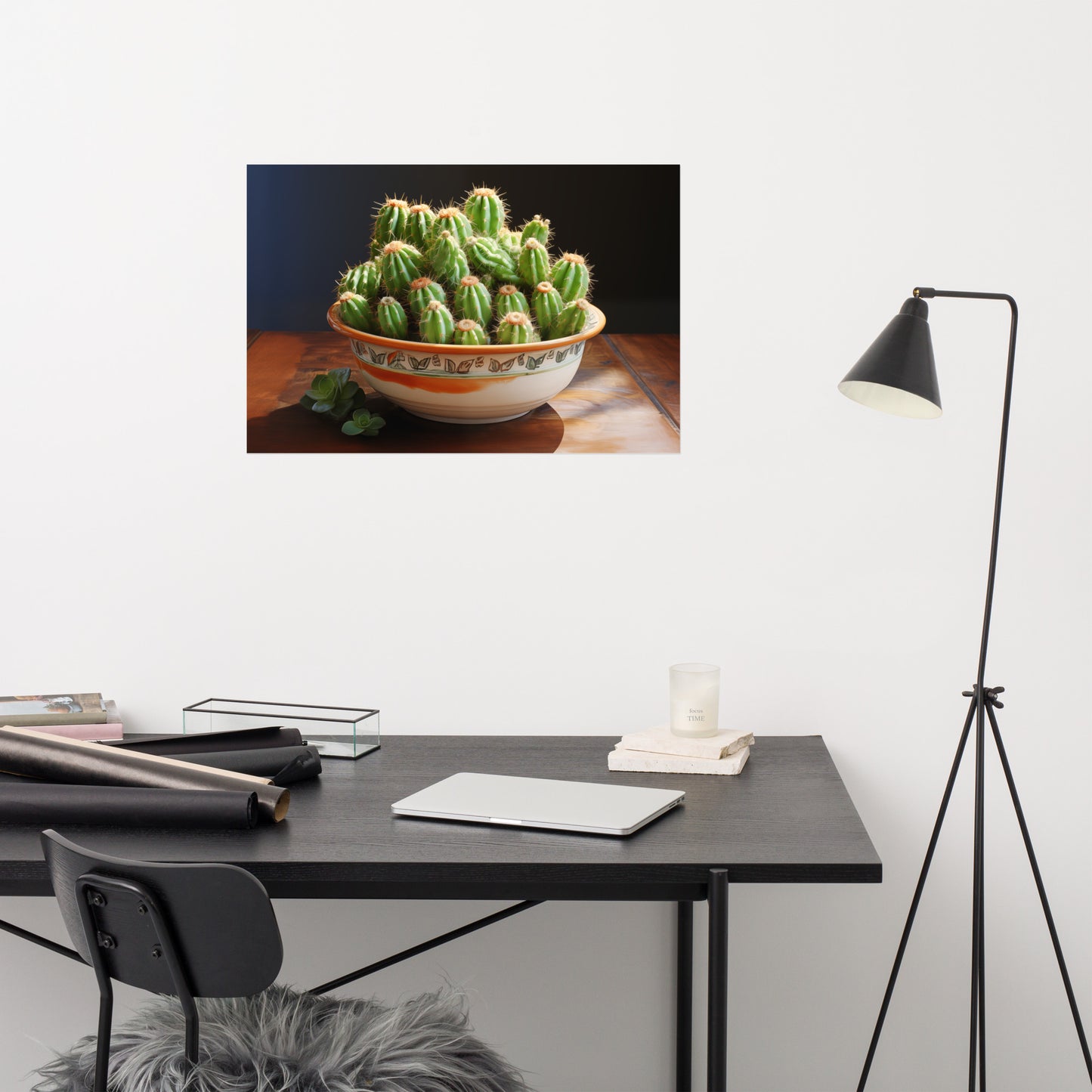 Arid Elegance Cactus Watercolor Painting - Digital Artwork Loose Print