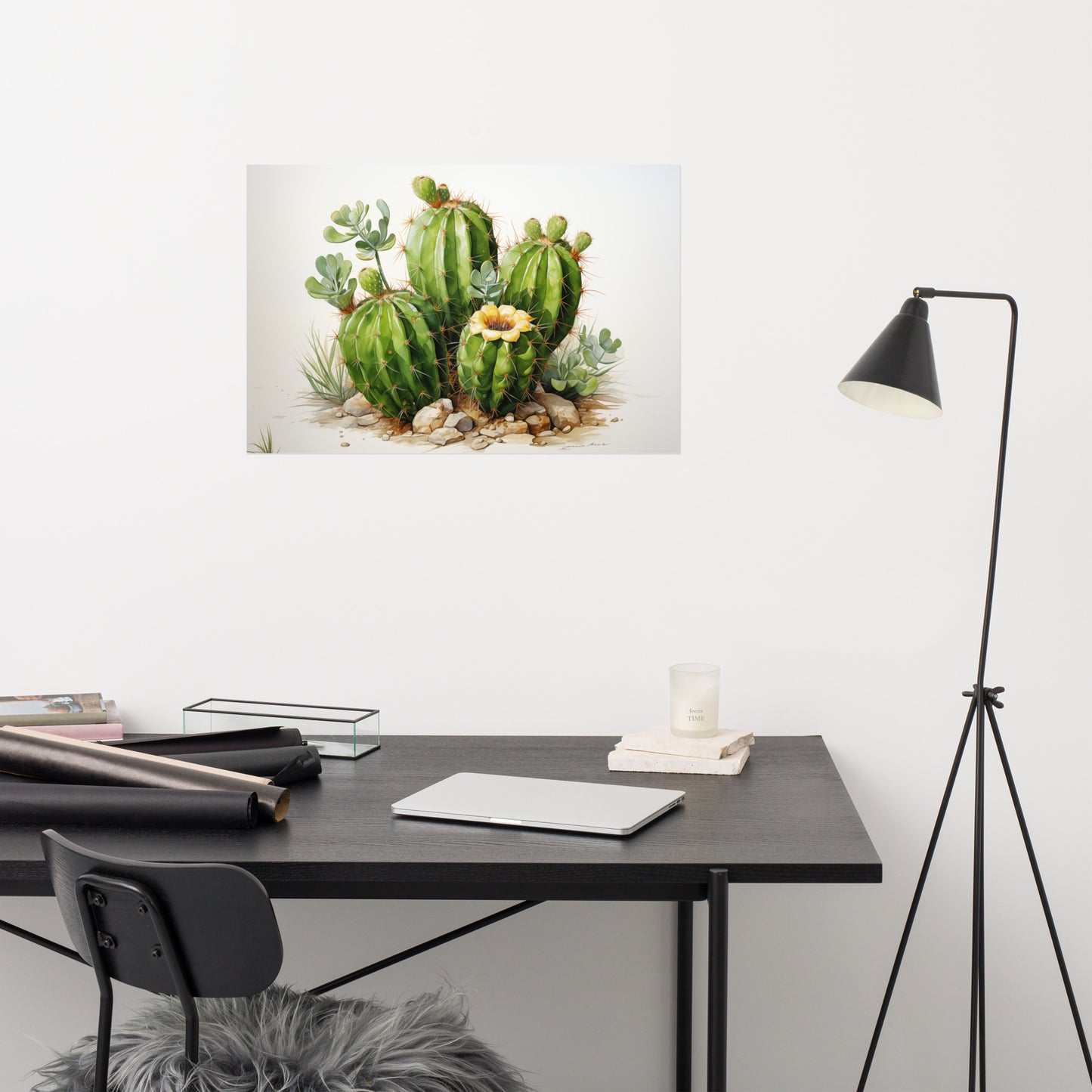 Cactus Garden Watercolor Digital Painting Loose Art Print