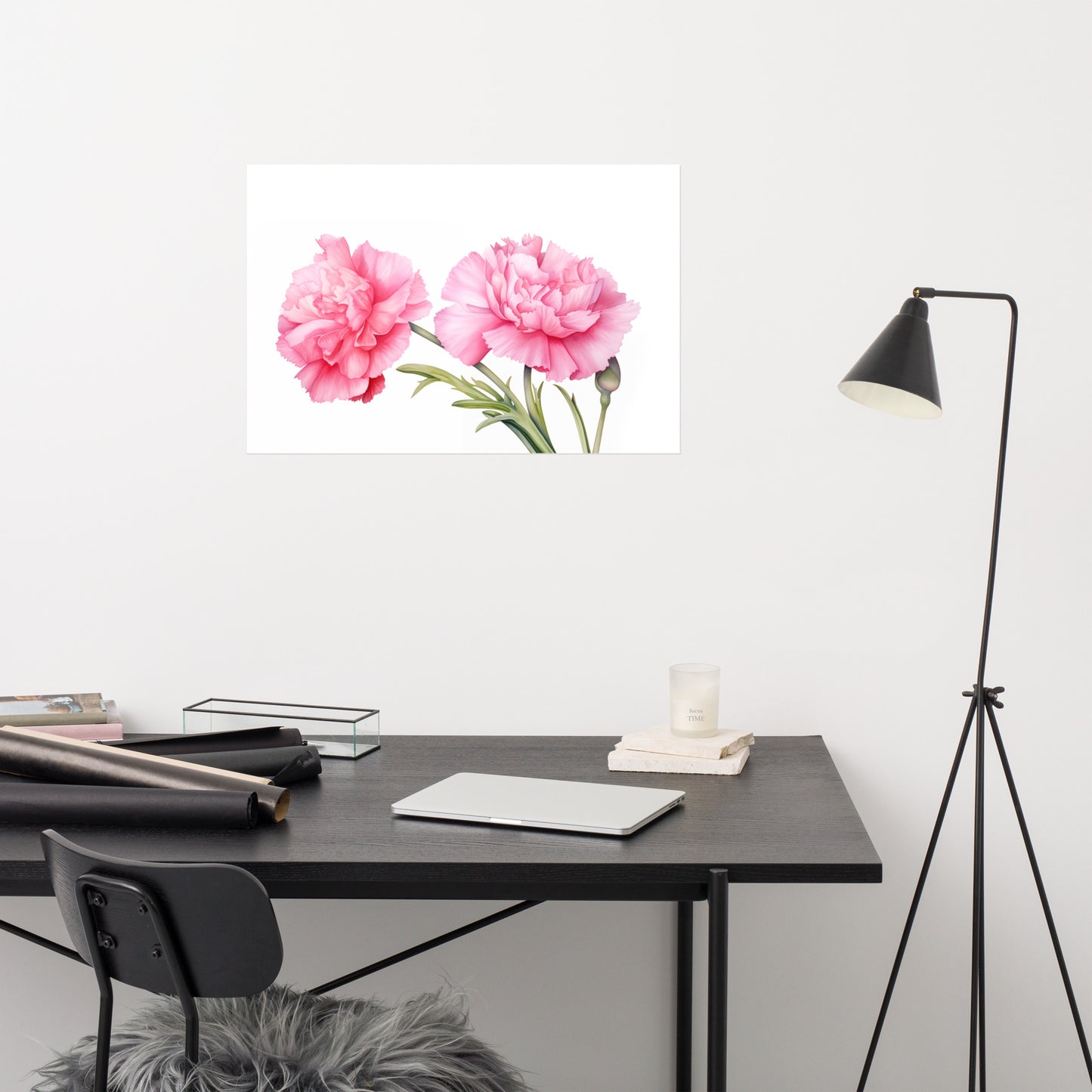 Flower Prints for Walls: Carnation Bouquet Watercolor Painting - Digital Artwork Loose Art Print