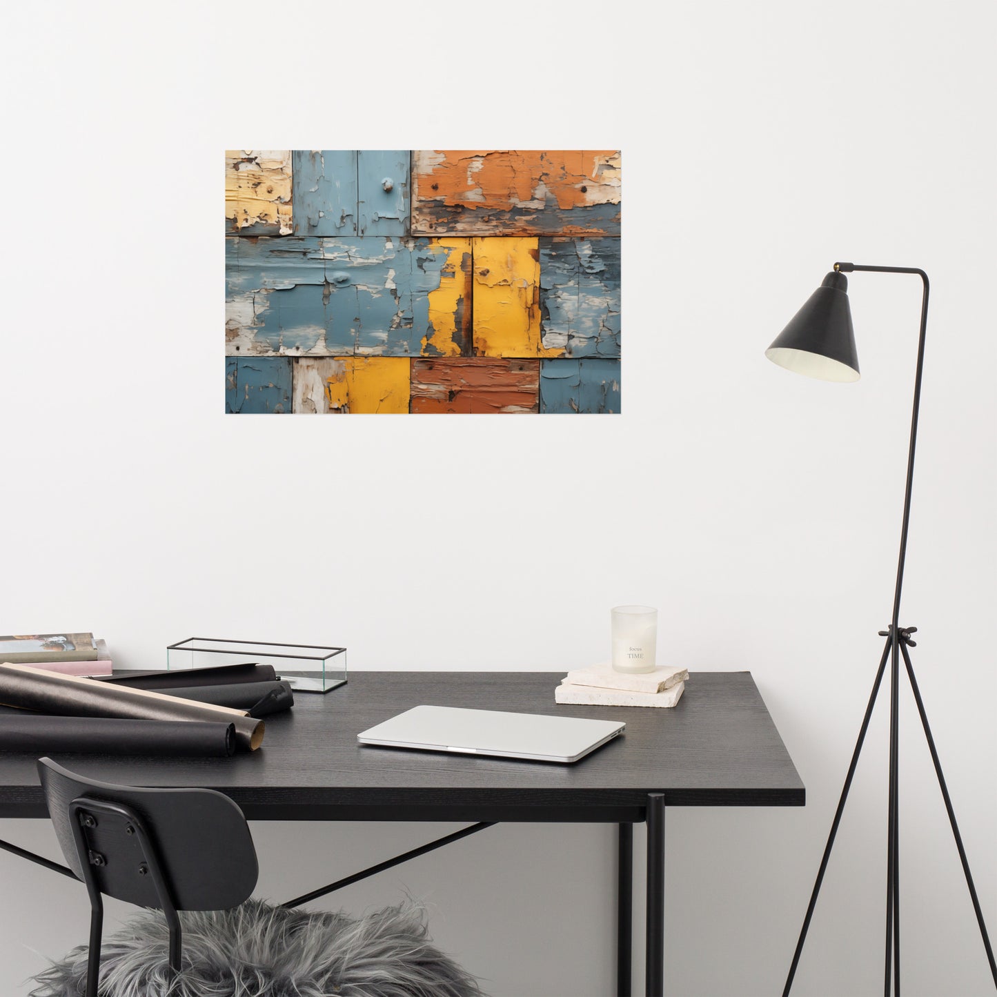 Wall Art Rustic Farmhouse: Chromatic Decay Photorealism - Digital Artwork Loose Art Print