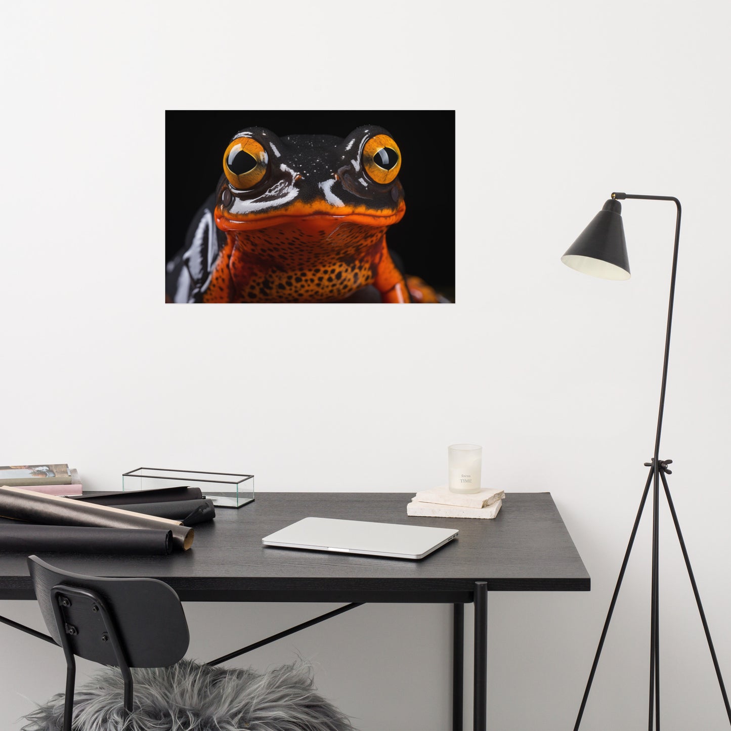 Frog Painting: Dangerously Beautiful Mantella Photorealism - Digital Artwork Loose Art Print