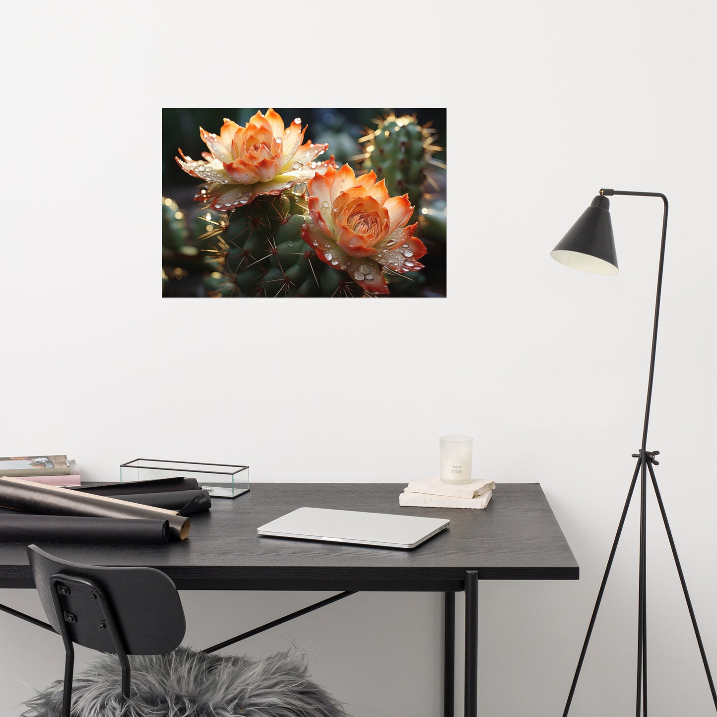 Botany Painting: Desert Jewels Cactus Photorealism - Digital Artwork Loose Art Print