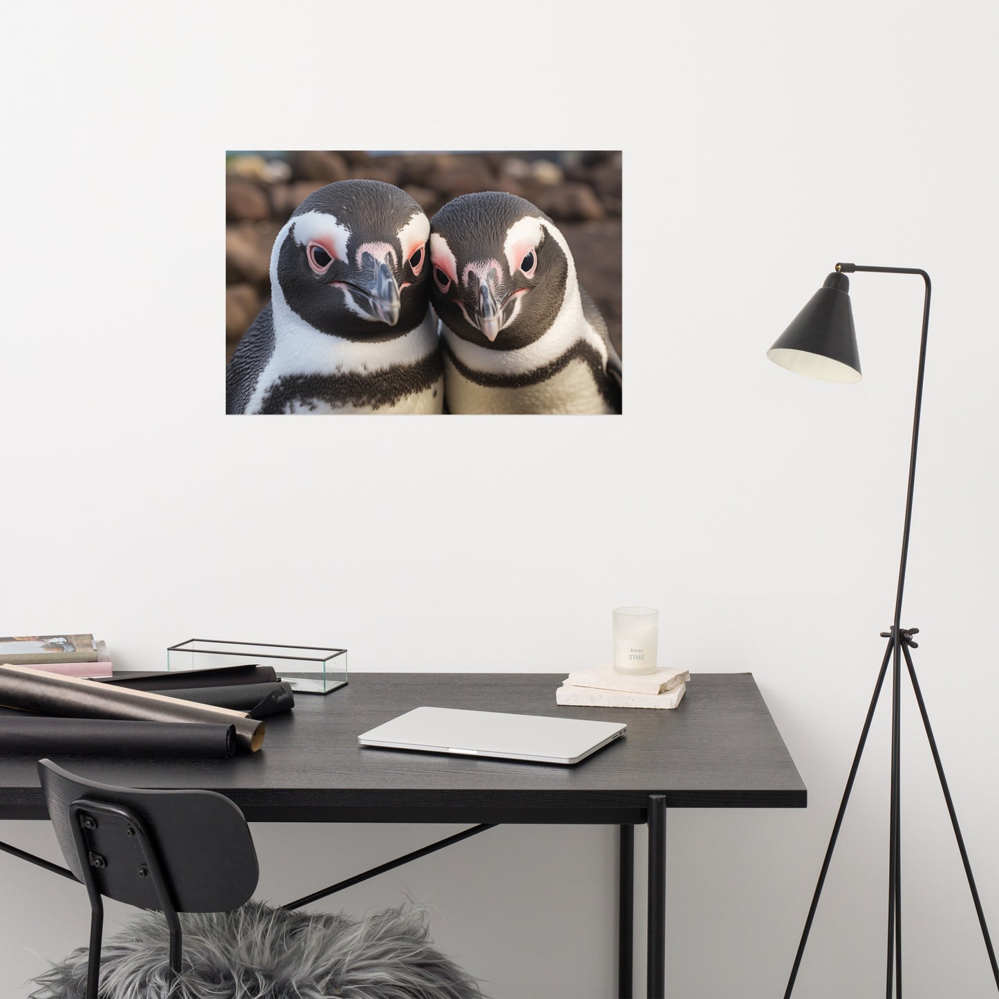 Penguin Art: Double Trouble Photorealism - Digital Artwork Loose Print