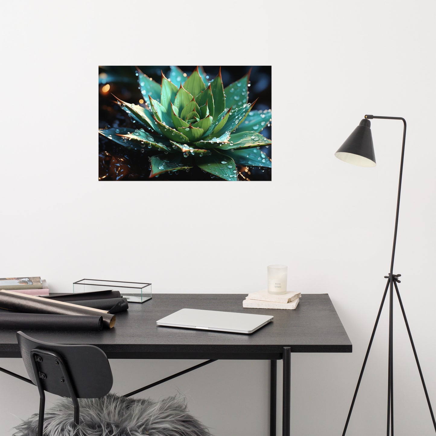 Botanical Wall Prints: Emberglow Succulent Surreal - Digital Artwork Loose Art Print