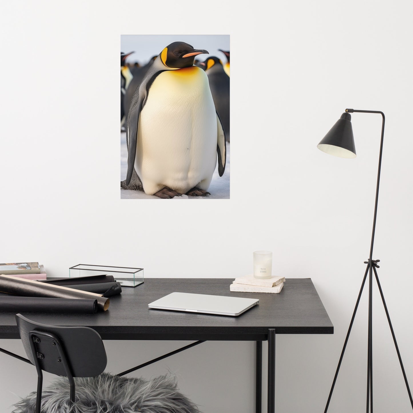 Feathered Fury Penguins Photorealism - Digital Artwork Loose Art Print