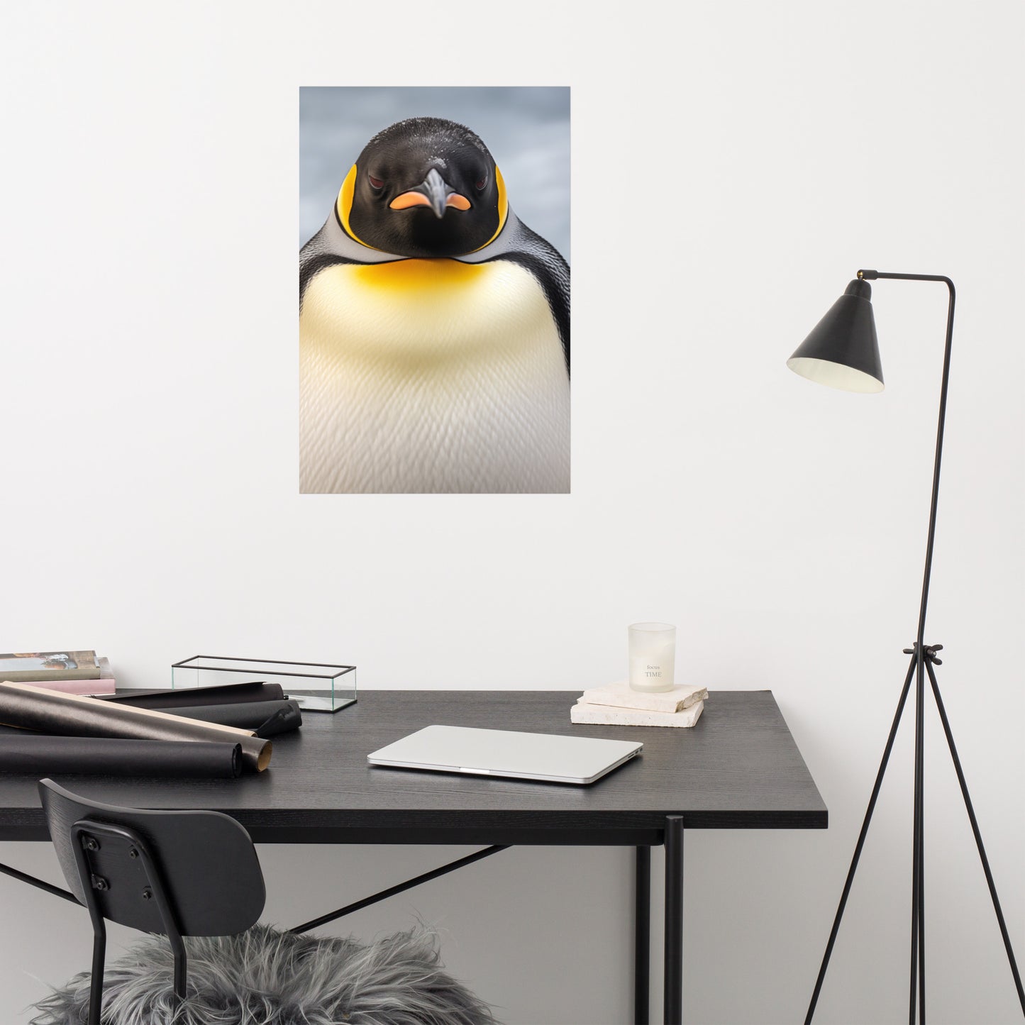 Frigid Fury Penguins Photorealism - Digital Artwork Loose Art Print