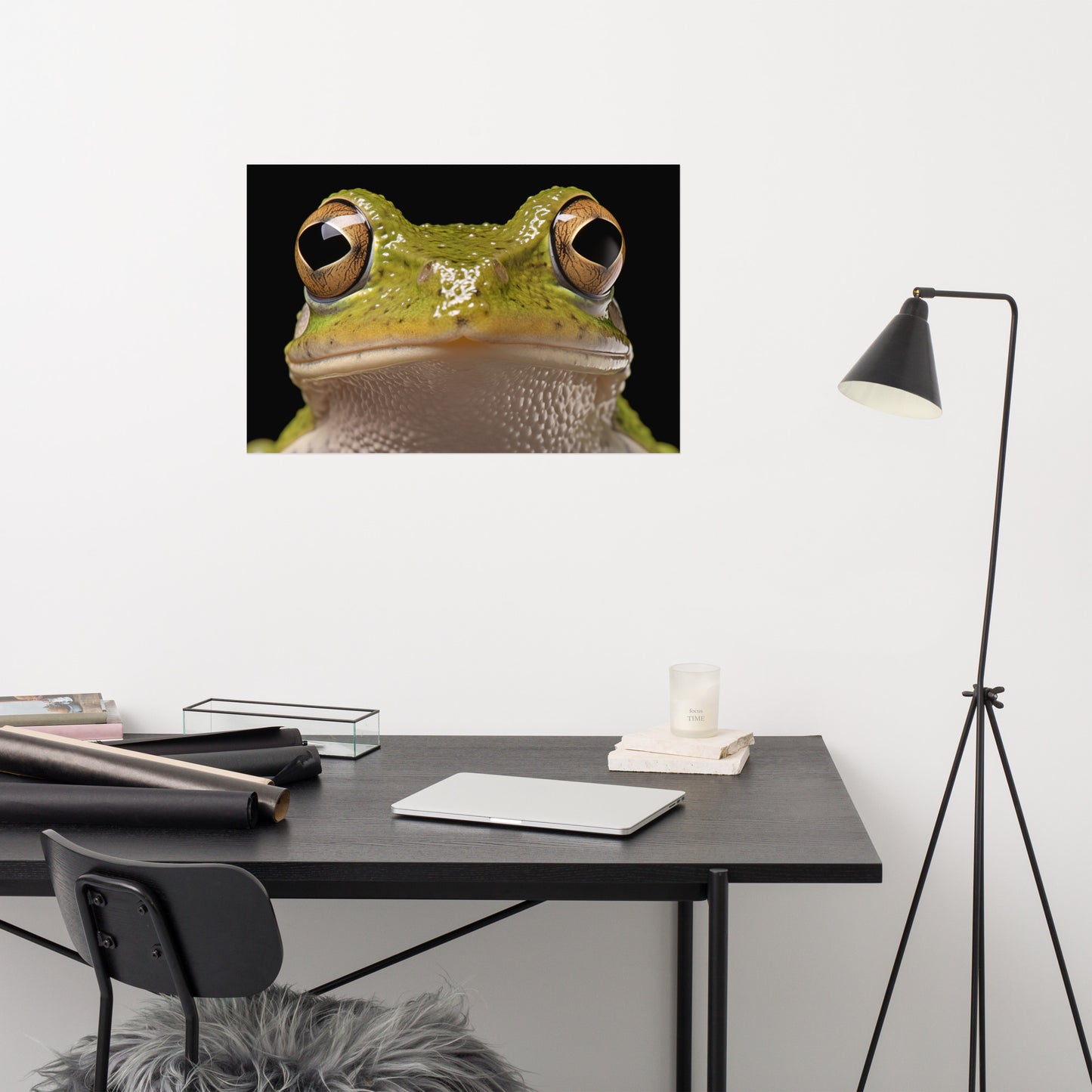 Froggy Face Hylidae Tree Frog Photorealism - Digital Artwork Loose Art Print