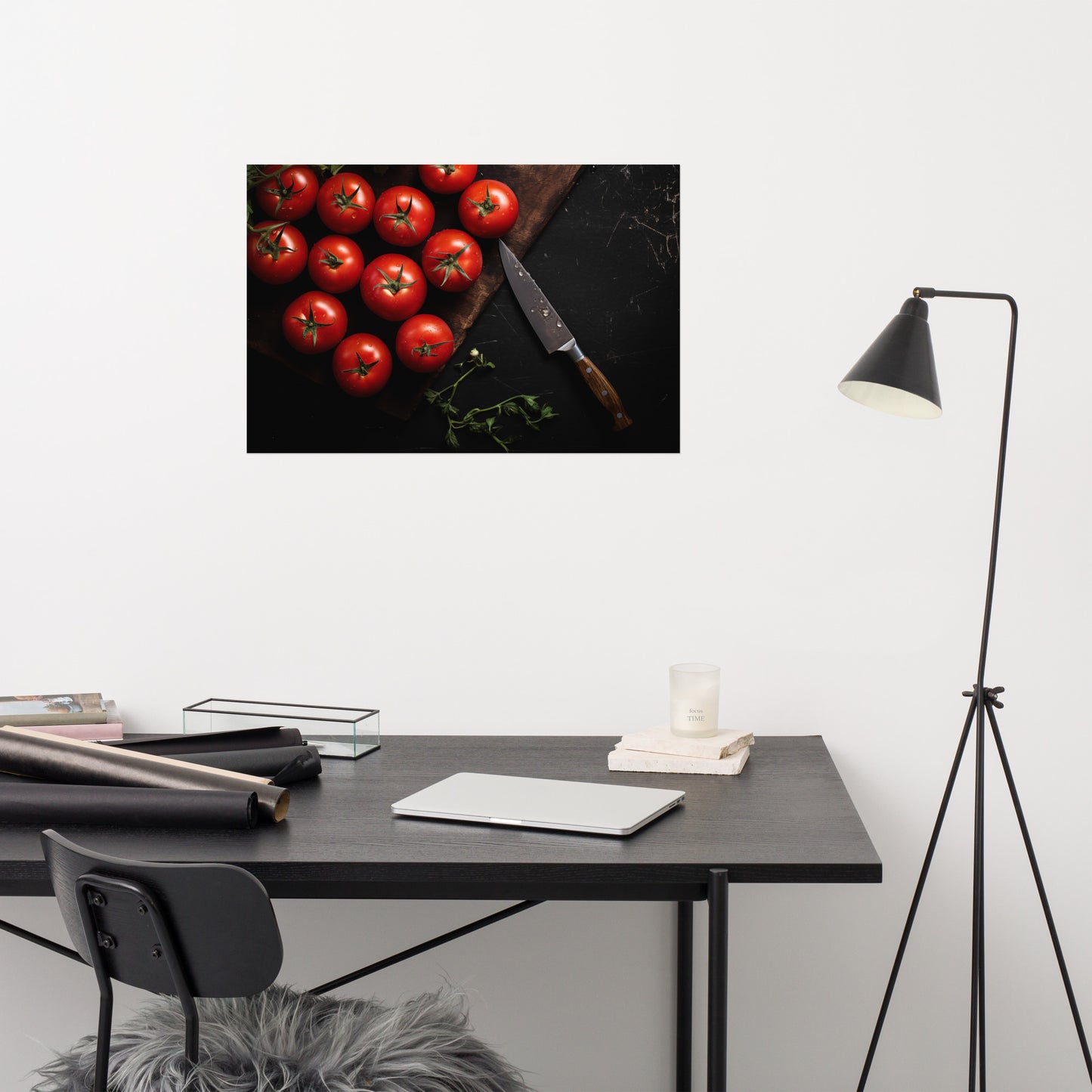 From Vine to Table Tomatoes Photorealism - Digital Artwork Loose Art Print