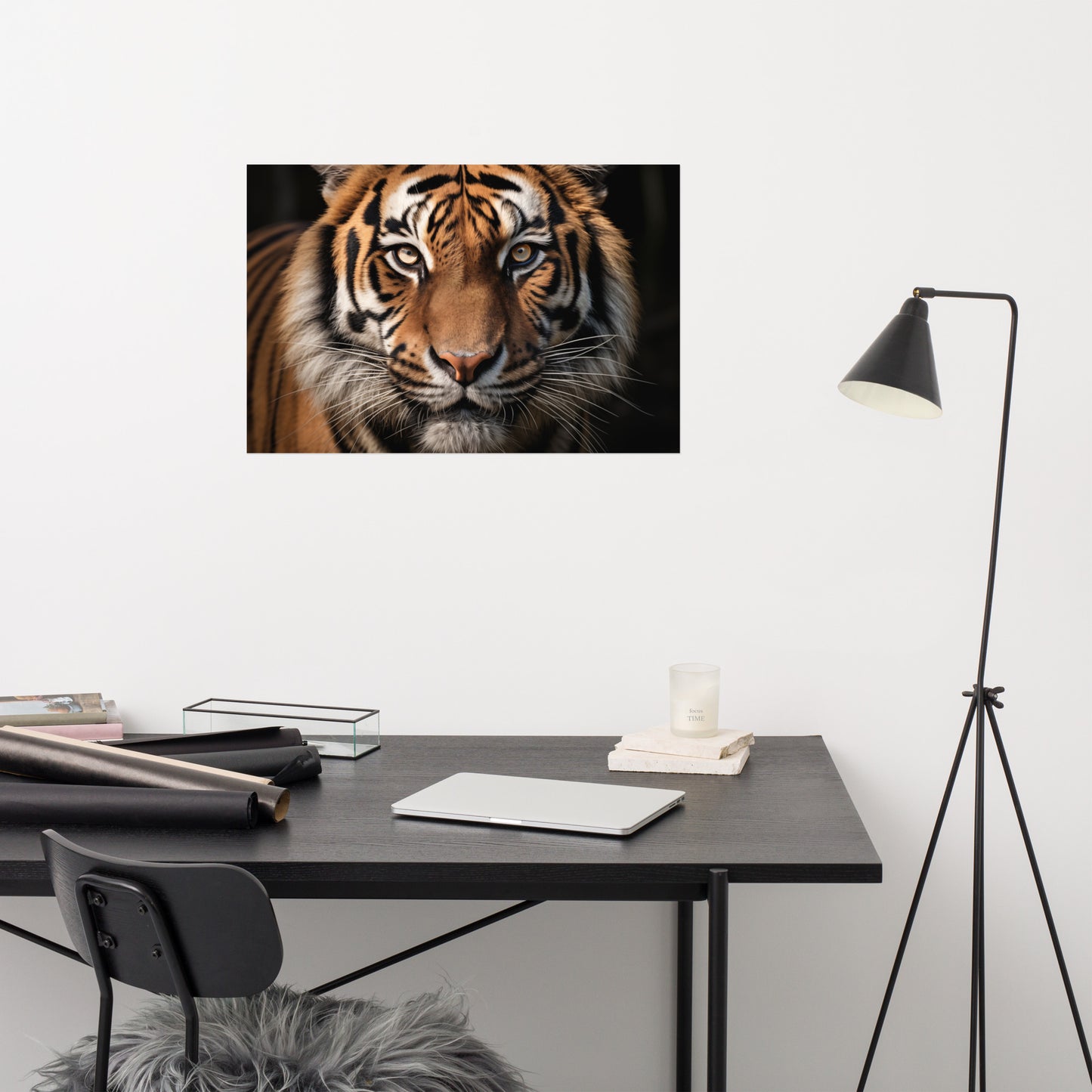 Ghost of the Jungle Tiger Photorealism - Digital Artwork Loose Art Print