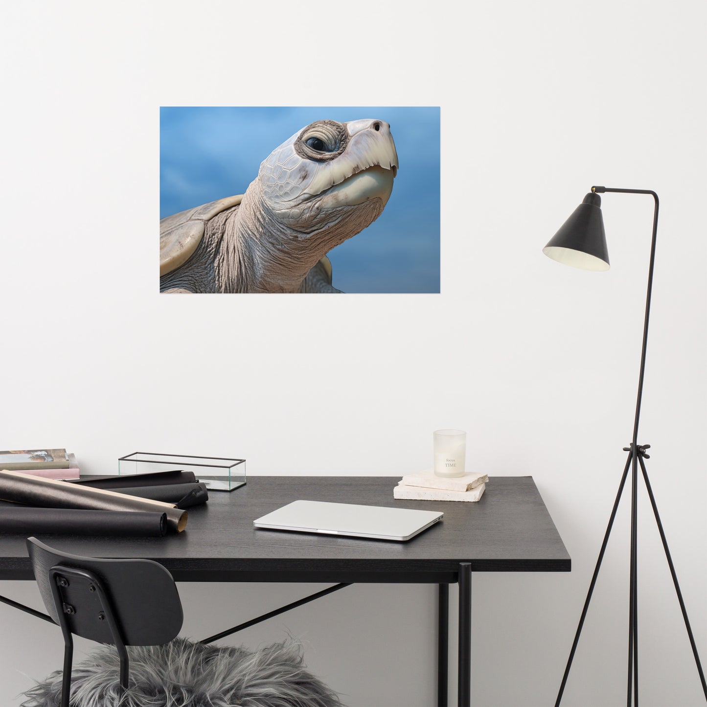 Ghost of the Sea Kemps Ridley Sea Turtle Coastal Photorealism - Digital Artwork Loose Art Print