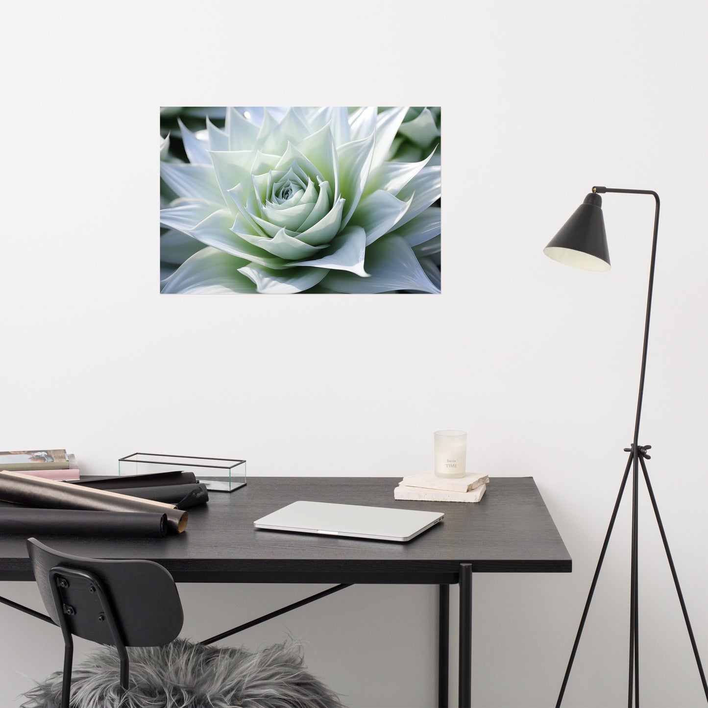 Leaf Lullaby Succulent Photorealism - Digital Artwork Loose Art Print