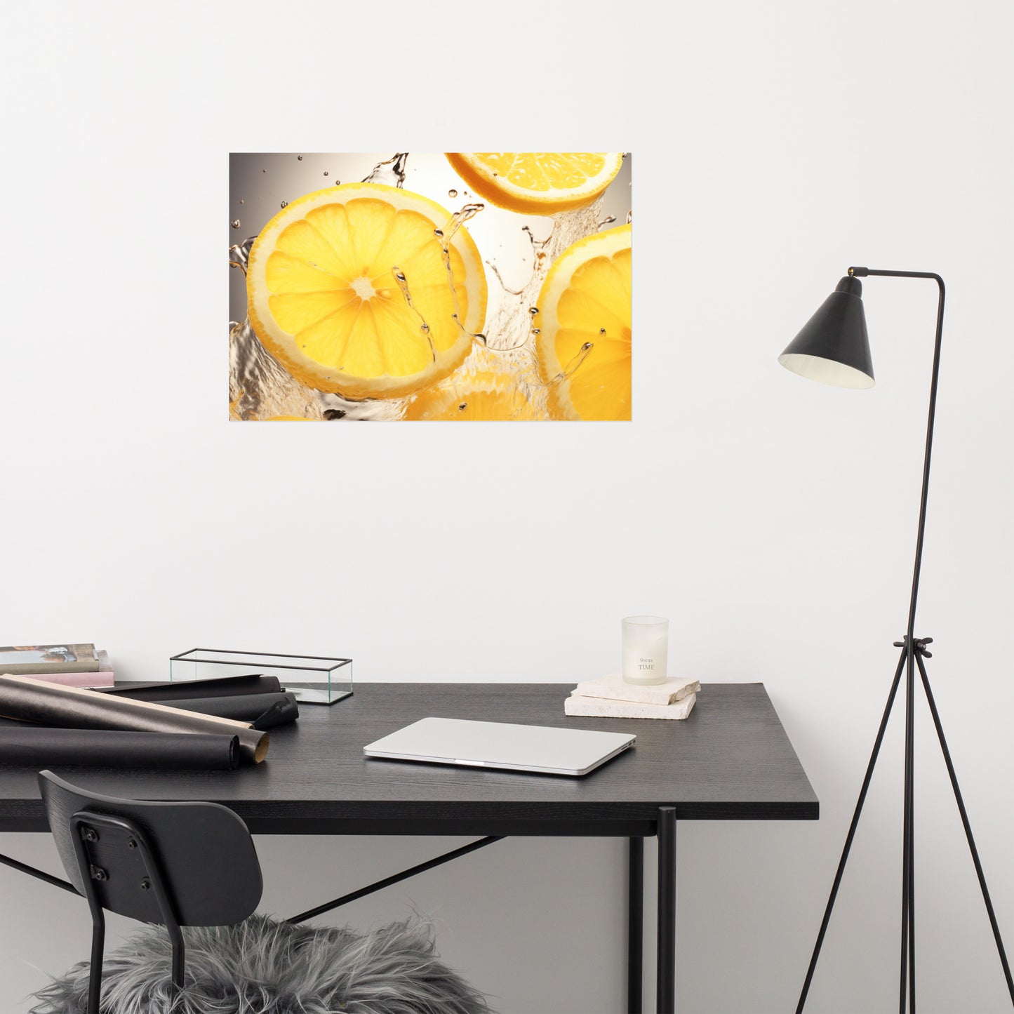 Lemon Zest Photorealism - Digital Artwork Loose Art Print