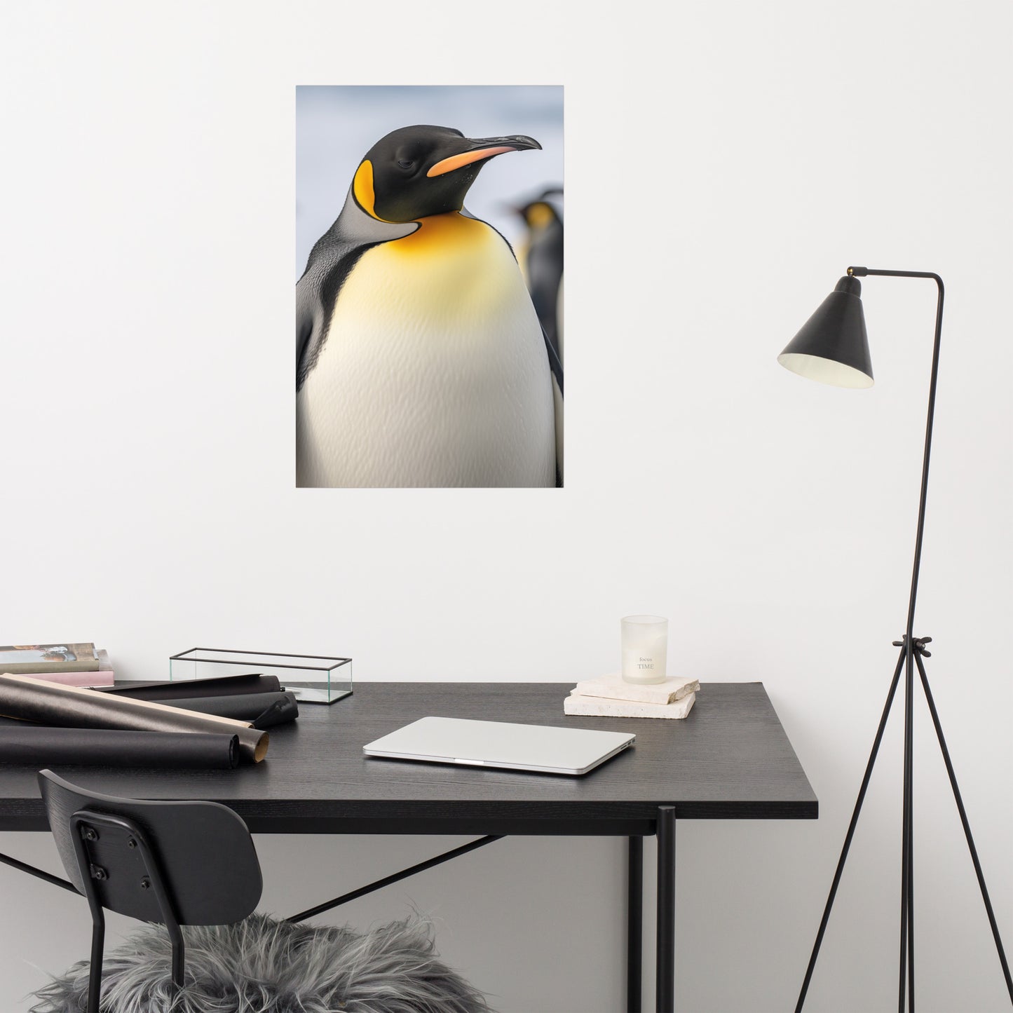 Majestic Penguin Glare Photorealism - Digital Artwork Loose Art Print