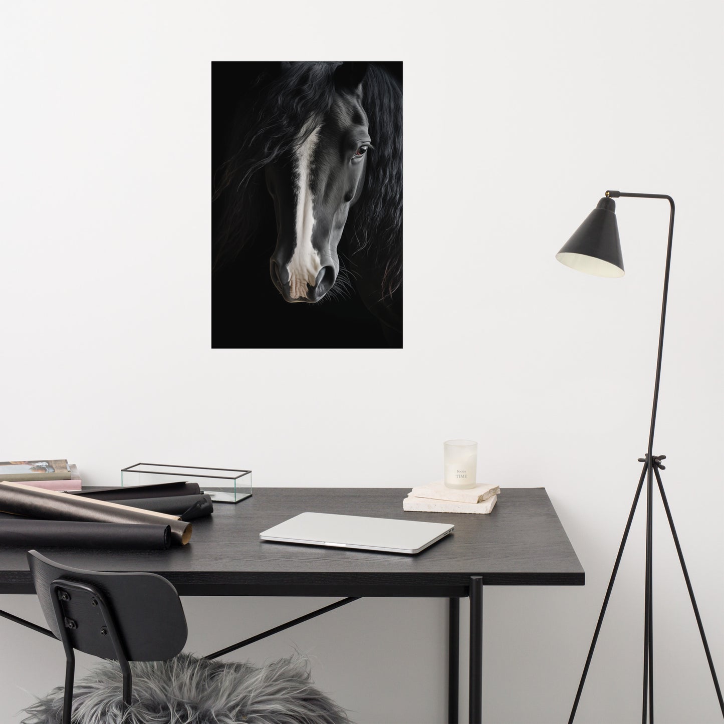 Midnight Majesty Photorealism - Digital Artwork Loose Art Print