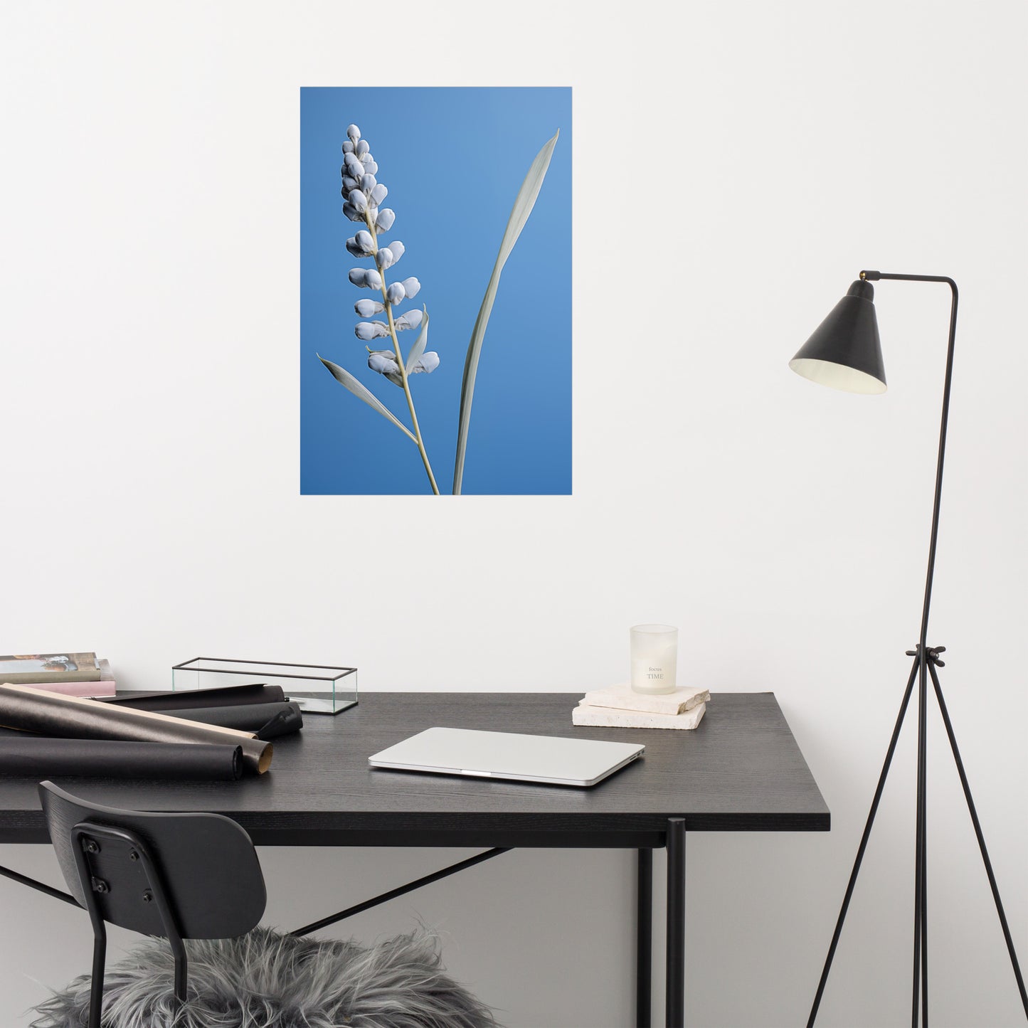 Nature's Masterpiece Blue Flowers Photorealism - Digital Artwork Loose Art Print