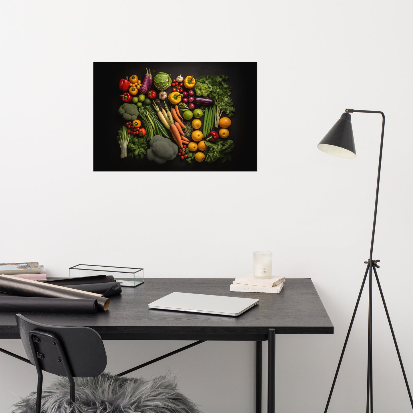 Nature's Palette Vegetable Photorealism - Digital Artwork Loose Art Print