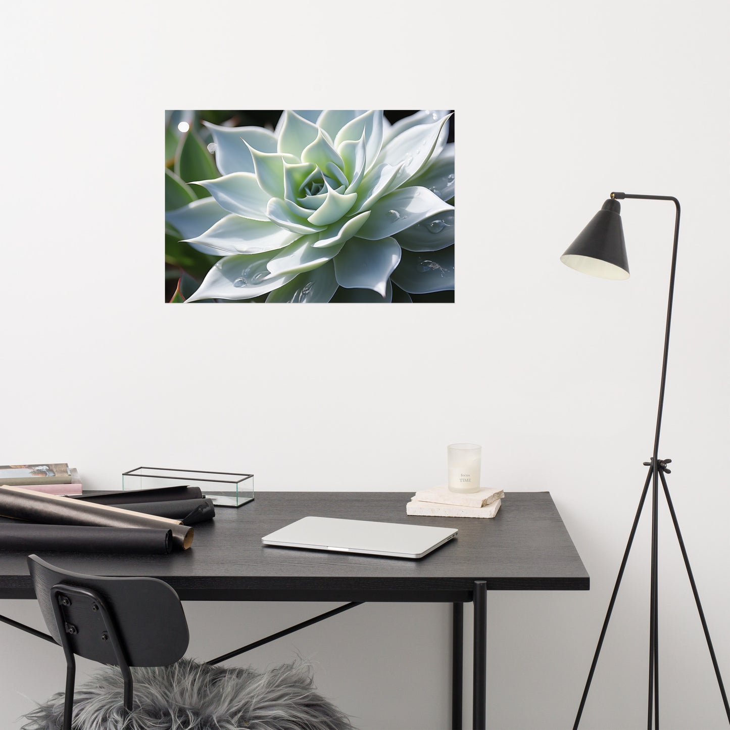 Nature's Tapestry Succulent Photorealism - Digital Artwork Loose Art Print