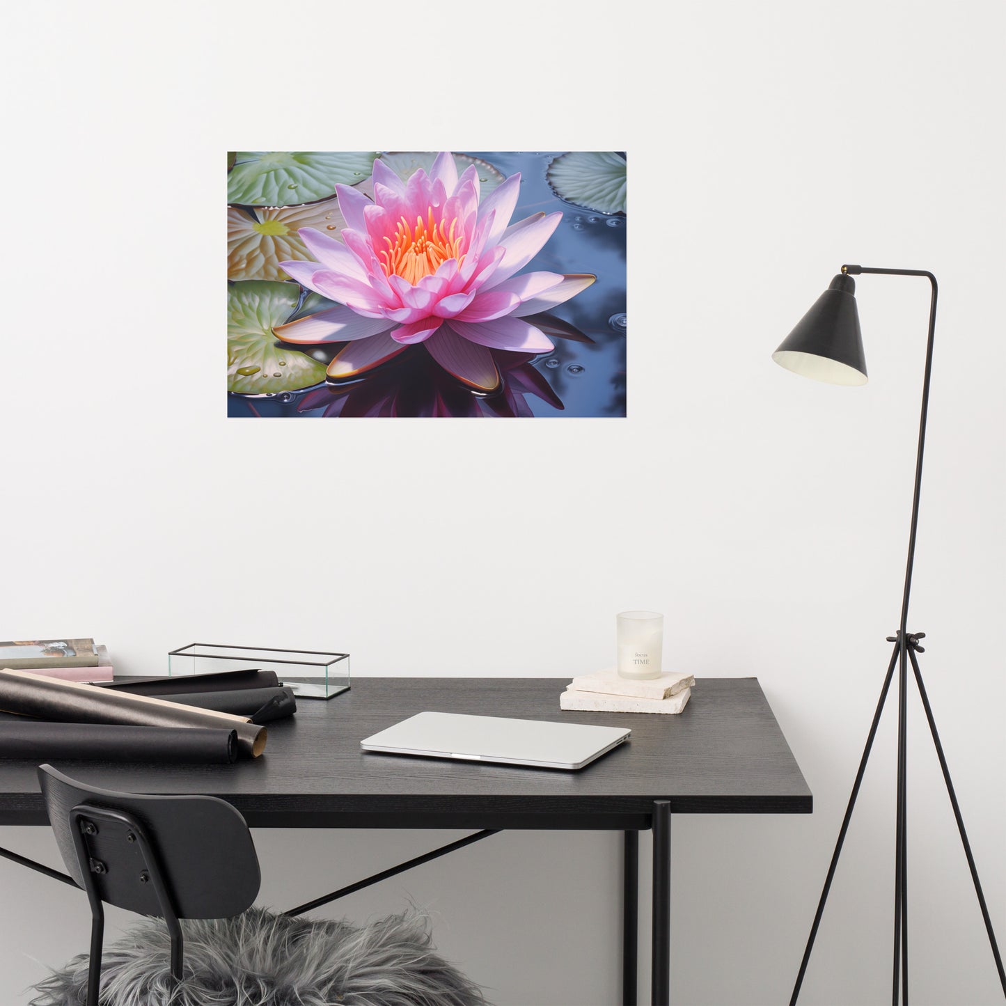 Nymphaea's Embrace Illustration - Digital Artwork Loose Art Print