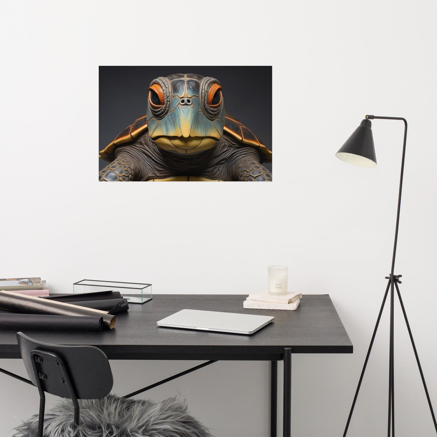 Ocean Oracle Sea Turtle Coastal Photorealism - Digital Artwork Loose Art Print