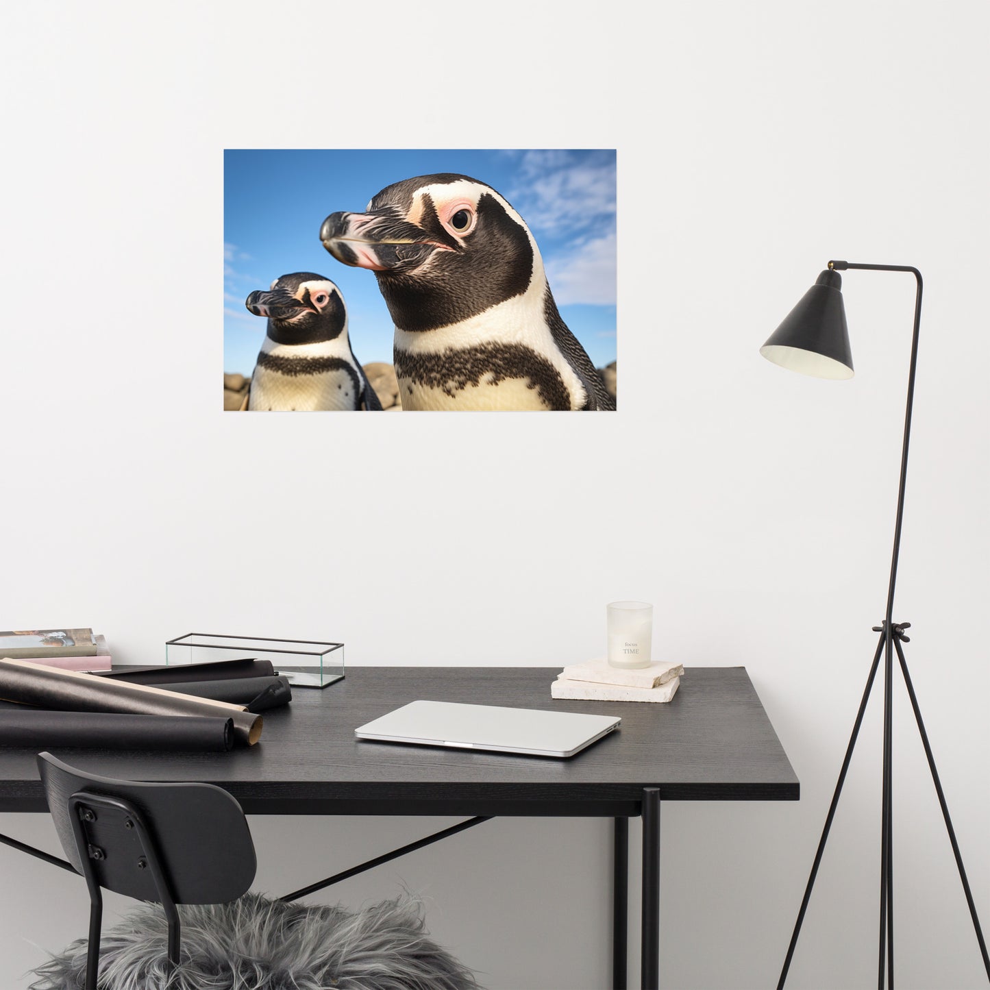 Penguin Pals Photorealism - Digital Artwork Loose Art Print