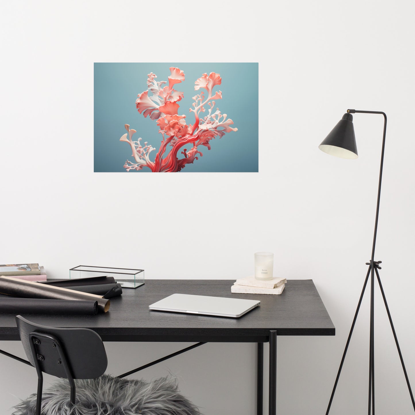 Sea Bloom Coral Photorealism - Digital Artwork Loose Art Print