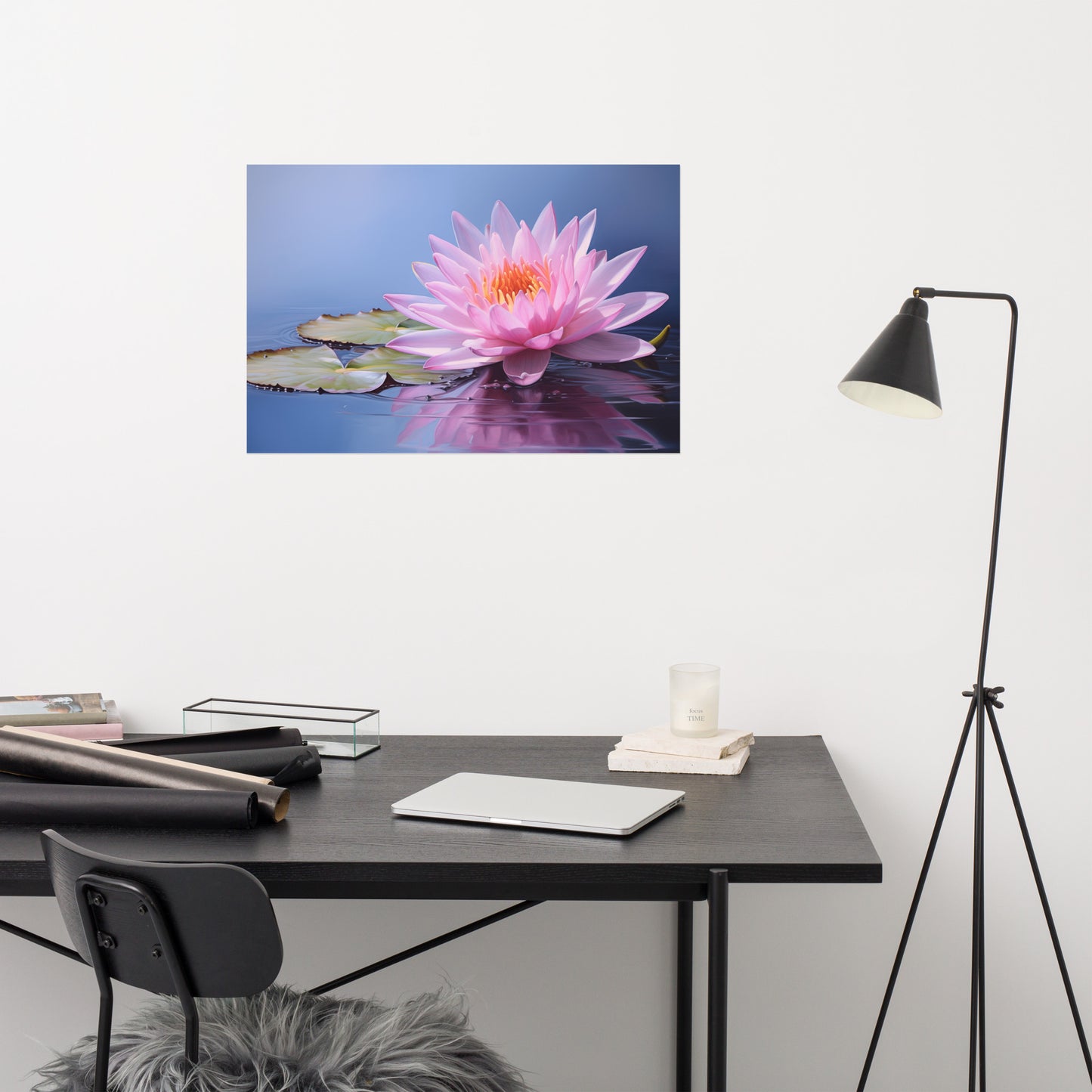 Serenity in Bloom Oil Painting - Digital Artwork Loose Art Print