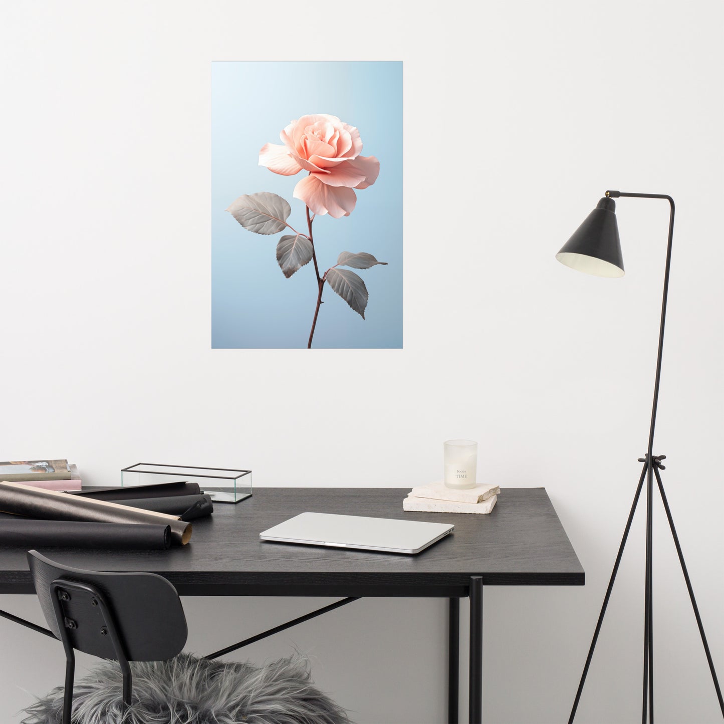 Soft Serenade Pastel Floral Photorealism - Digital Artwork Loose Art Print