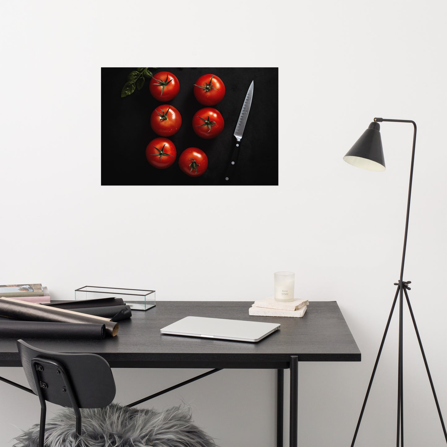 Still Life with Tomatoes Photorealism - Digital Artwork Loose Art Print