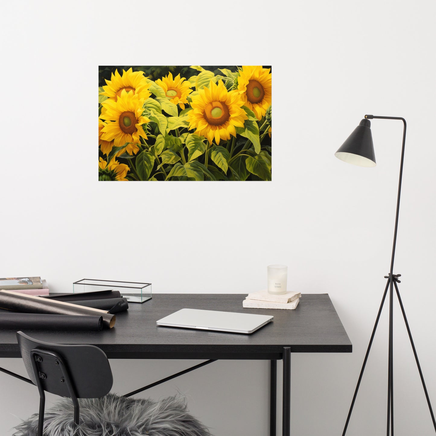 Sunflower Serenade Illustration - Digital Artwork Loose Art Print