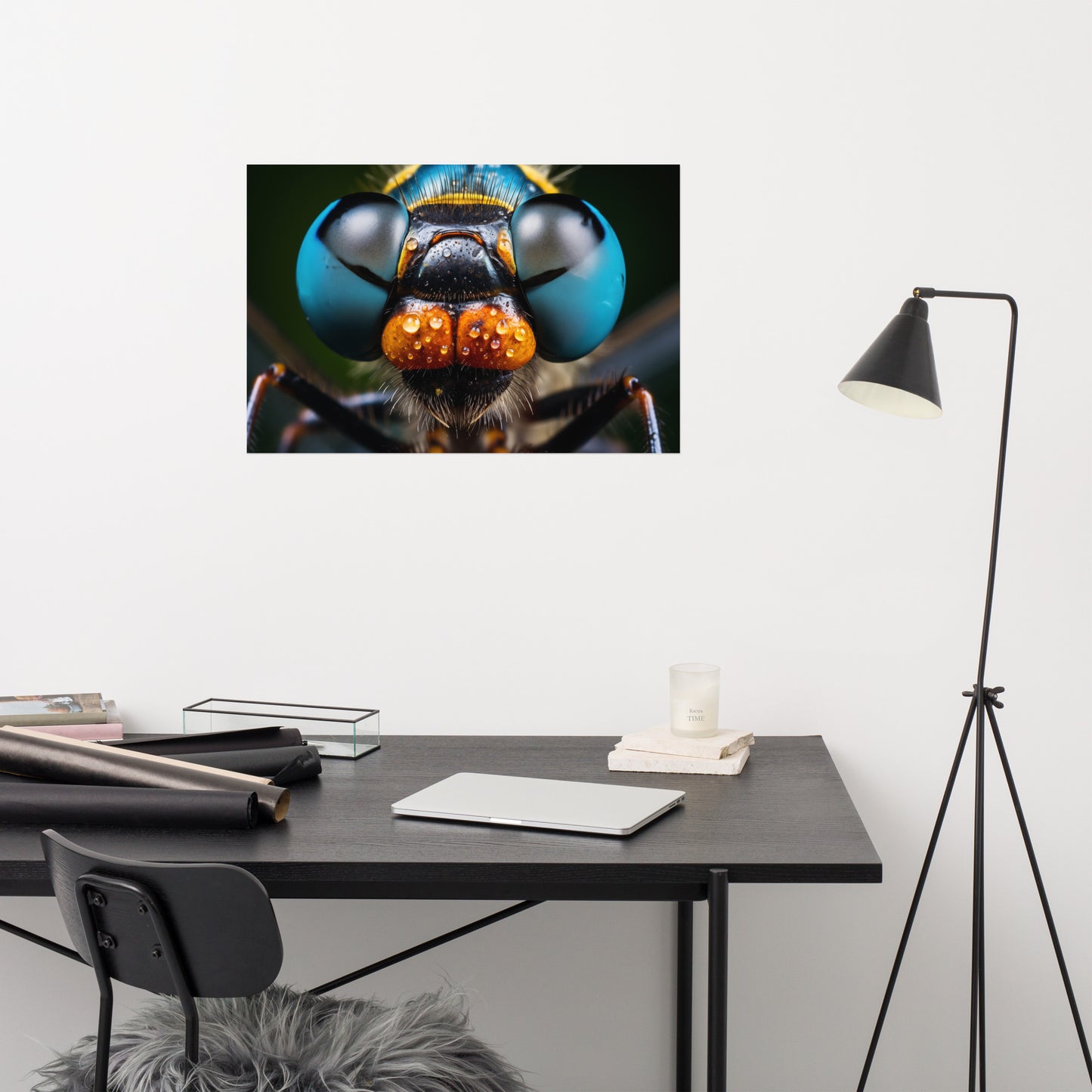 The Hunter's Eye Dragonfly Photorealism - Digital Artwork Loose Art Print