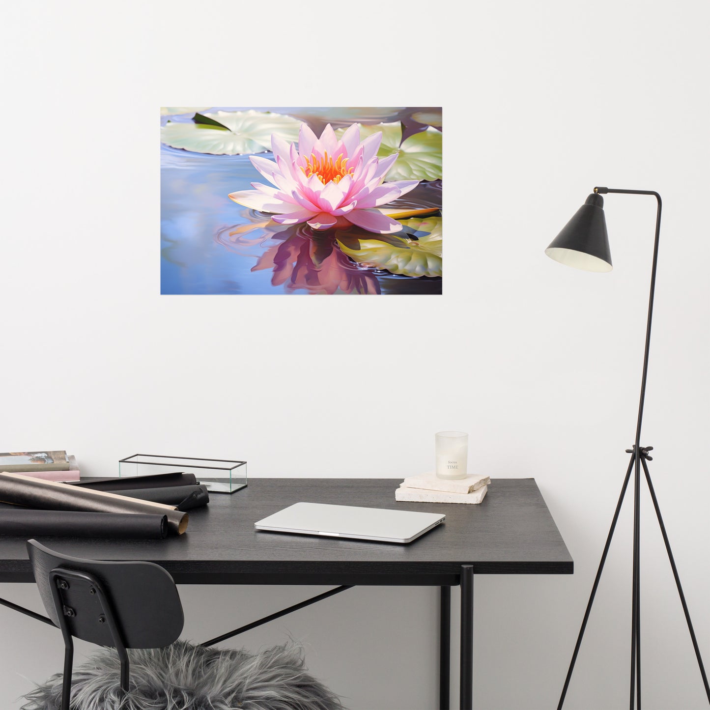 The Lotus and the Light Oil Painting - Digital Artwork Loose Art Print