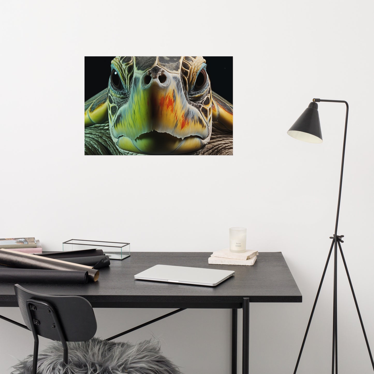 The Soul of the Sea - Sea Turtle Coastal Photorealism - Digital Artwork Loose Art Print