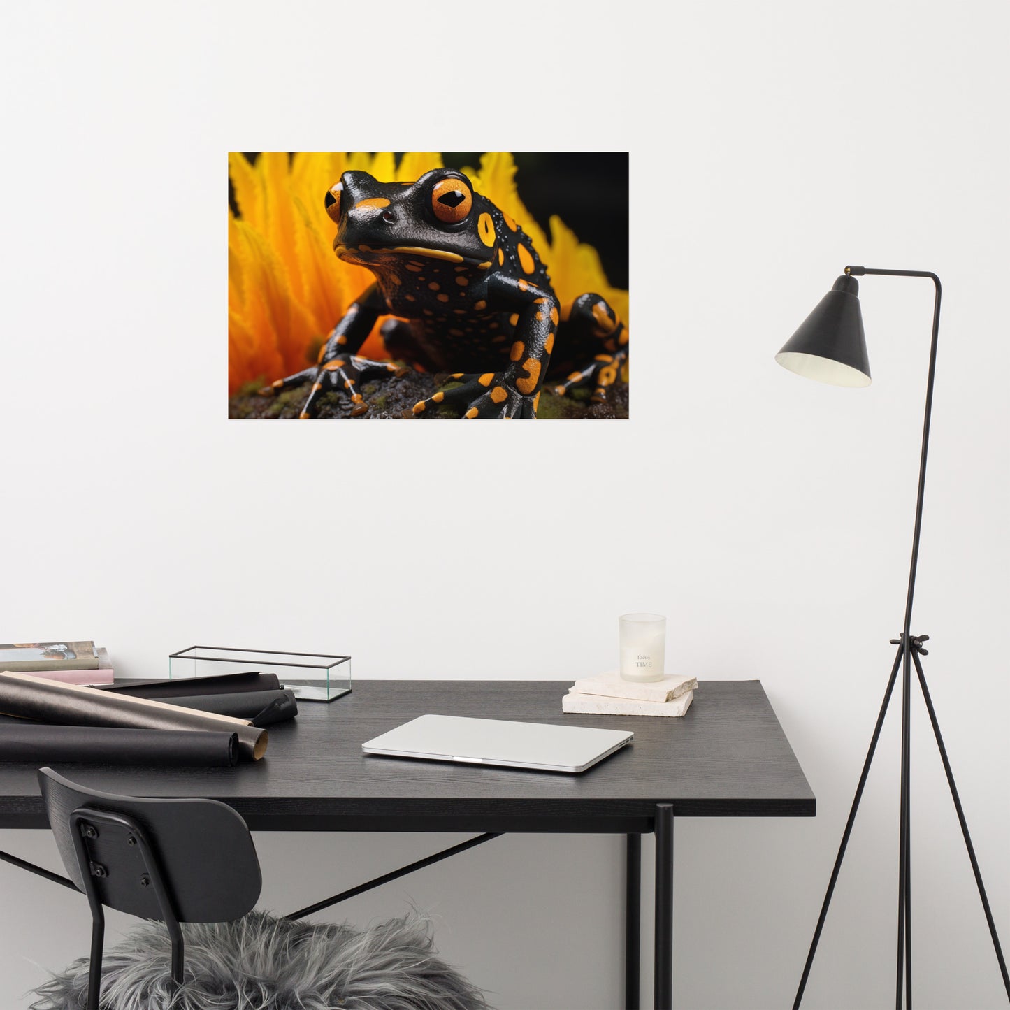 Toxic Treasure Dart Frog Photorealism - Digital Artwork Loose Art Print