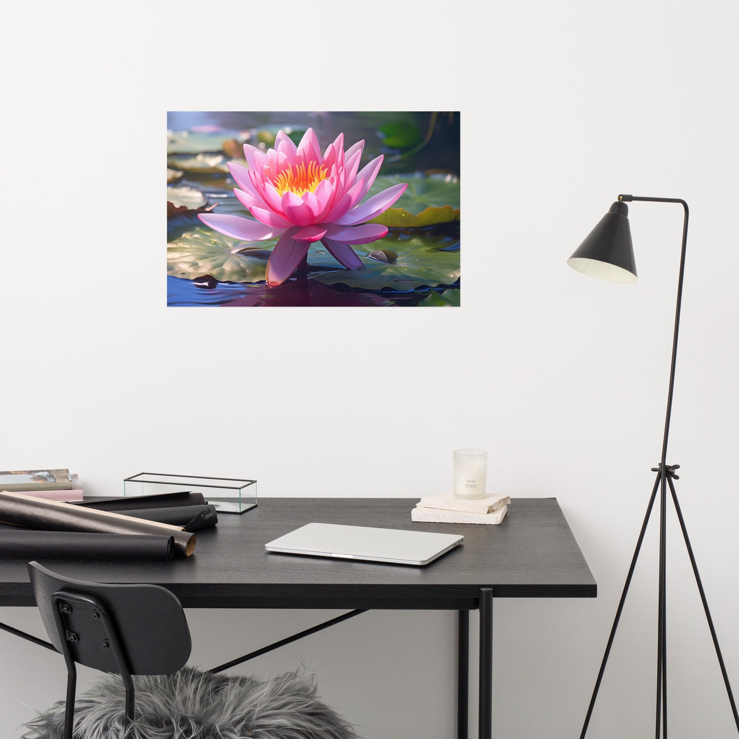 Water Lily Waltz Oil Painting - Digital Artwork Loose Art Print