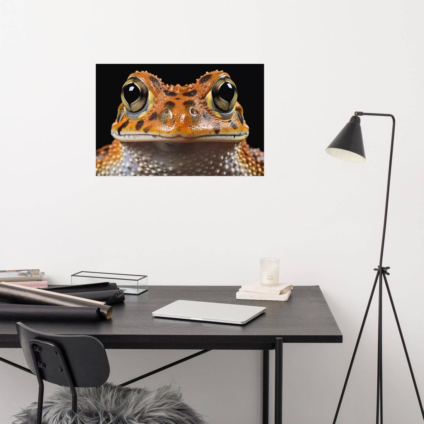 Wide-Eyed Wonder Frogs Photorealism - Digital Artwork Loose Art Print