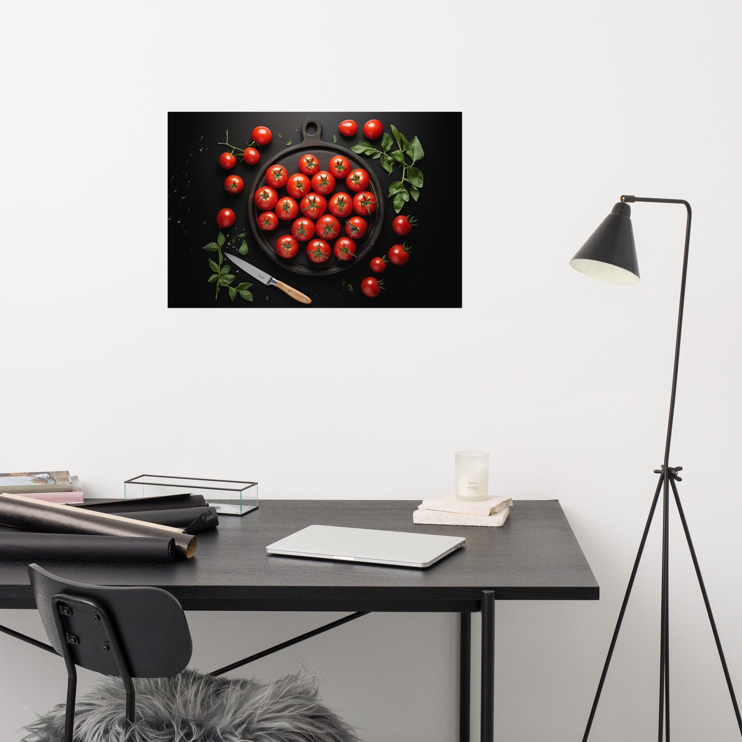 The Chef's Muse Tomatoes Photorealism - Digital Artwork Loose Art Print