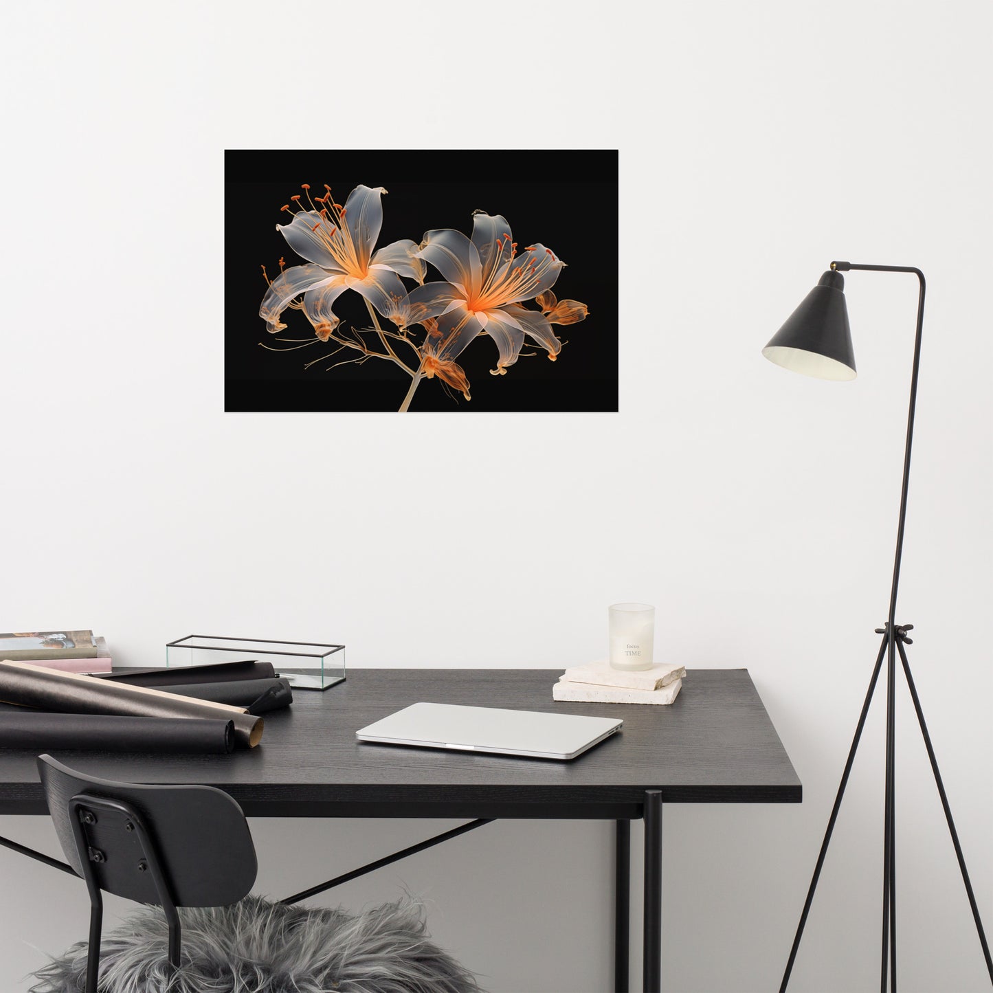 The Invisible Flowers Illustration X-ray Effect - Digital Artwork Loose Art Print