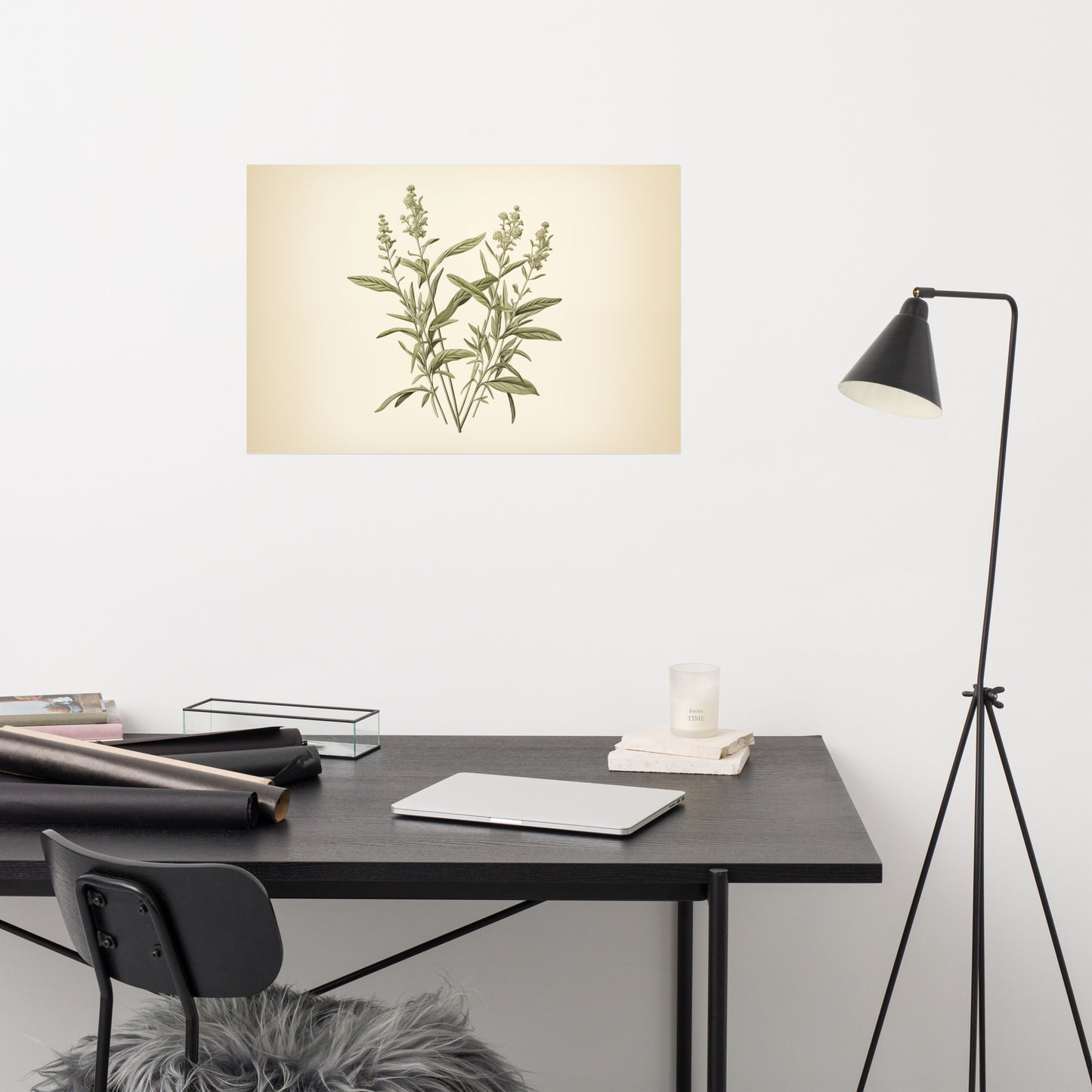 The Language of Leaves Vintage Botanical Herbs Illustration - Digital Artwork Loose Art Print