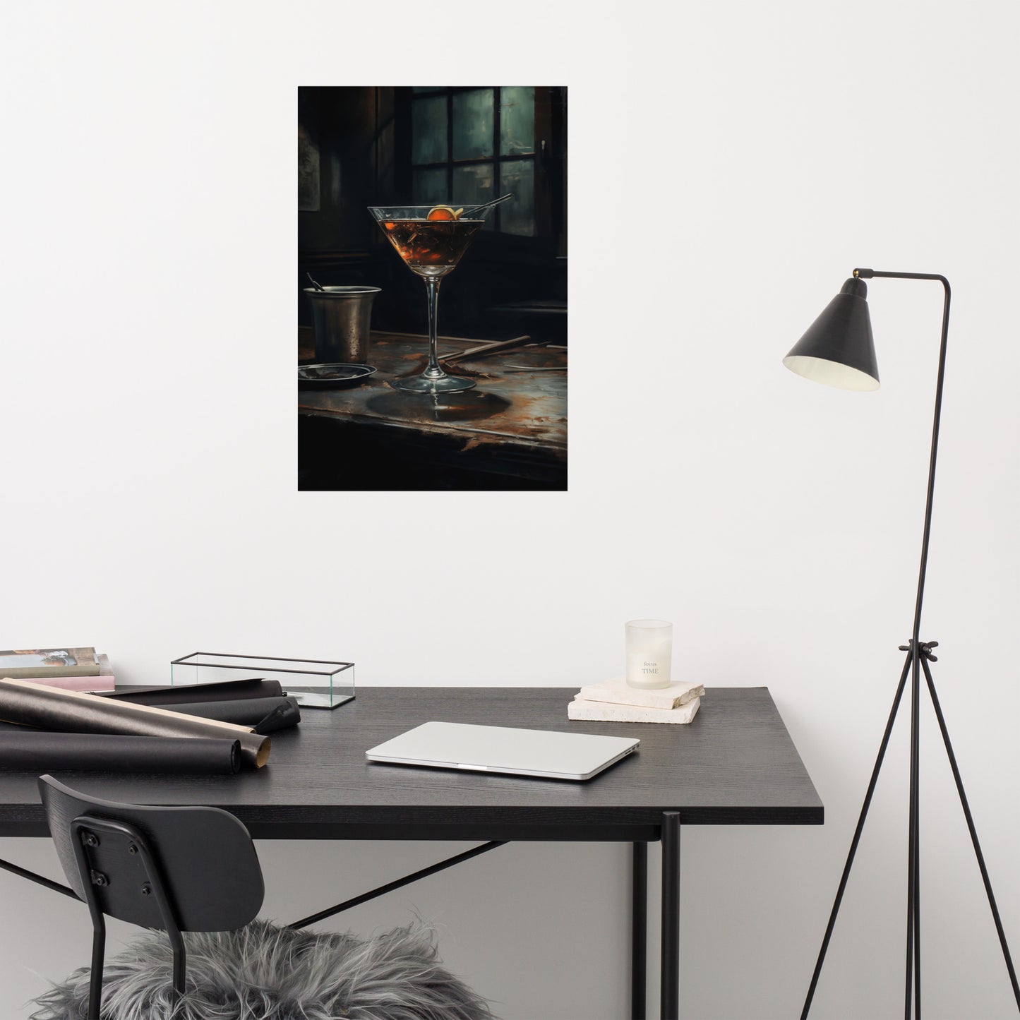 Art for Bars: Darkened Delight Realism Painting Digital Artwork Loose Art Print